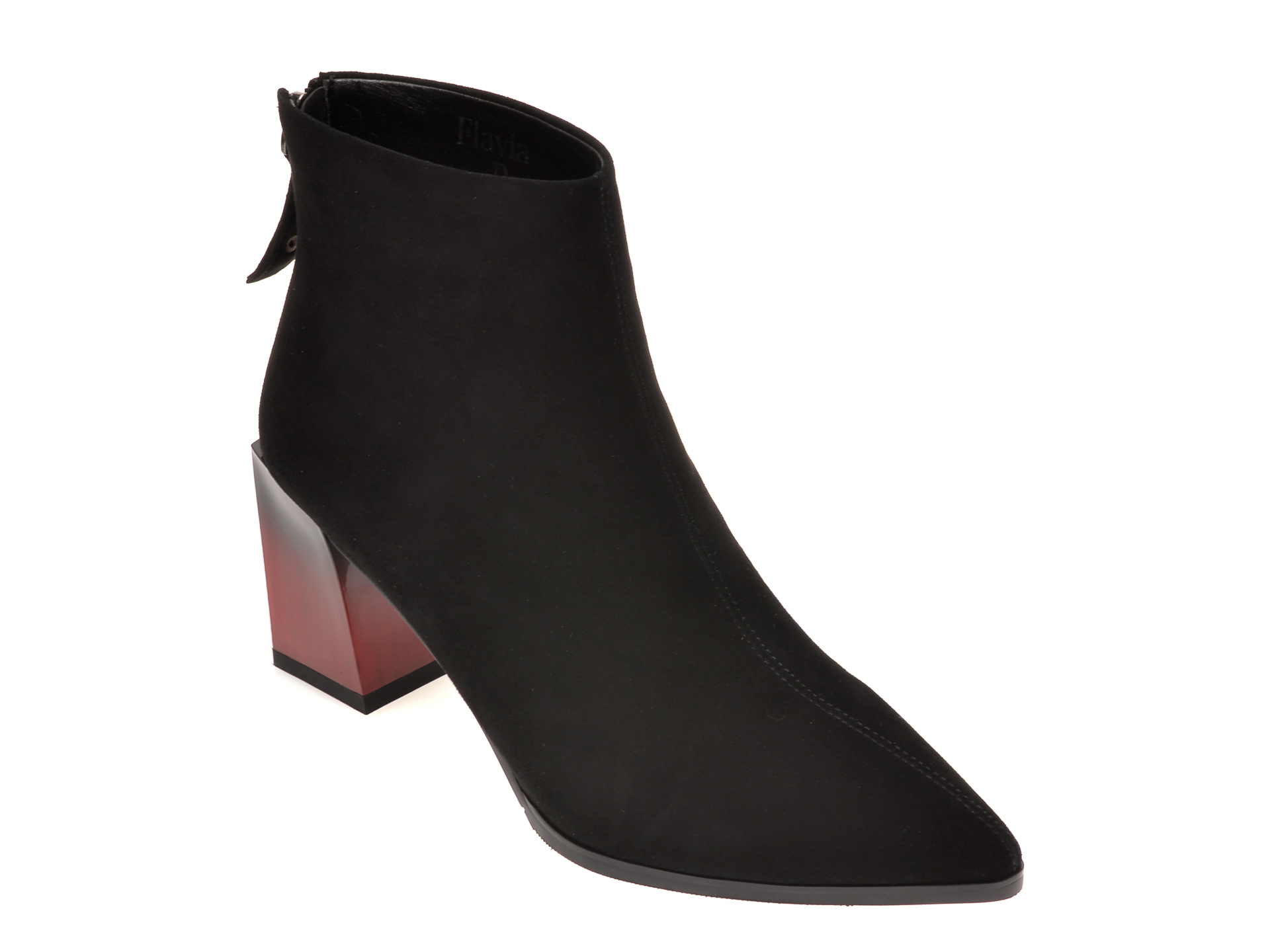 Botine FLAVIA PASSINI negre, FH05564, din piele intoarsa