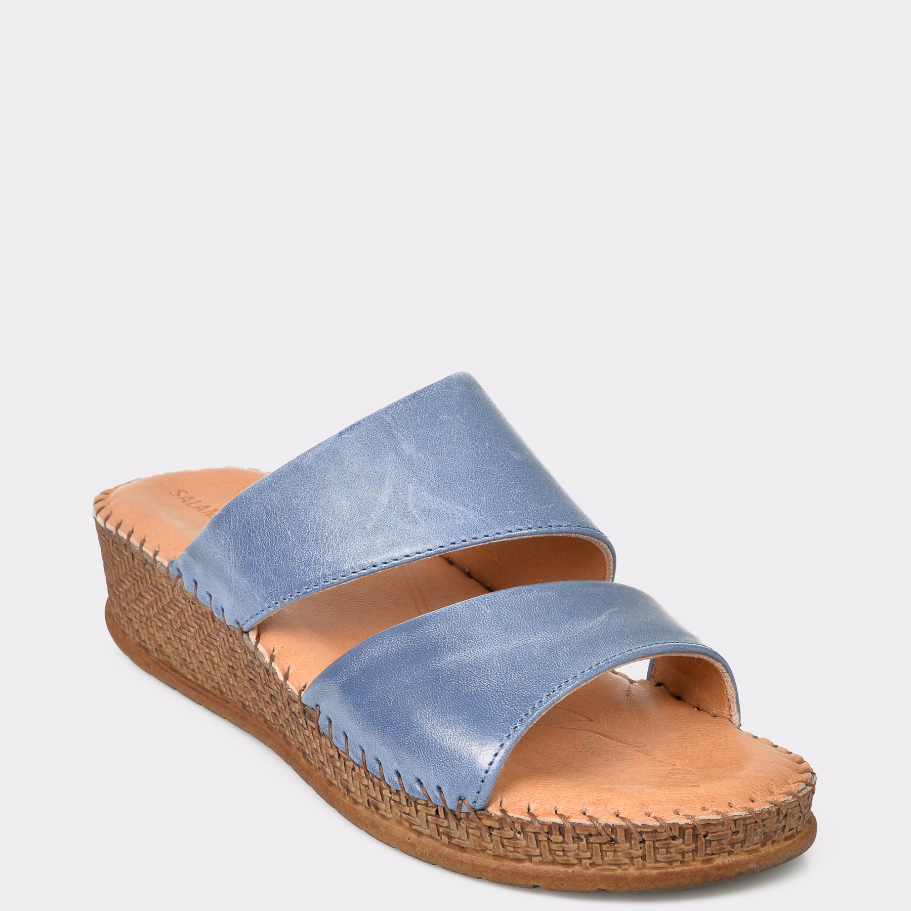 Papuci SALAMANDER albastri, 40505, din piele naturala