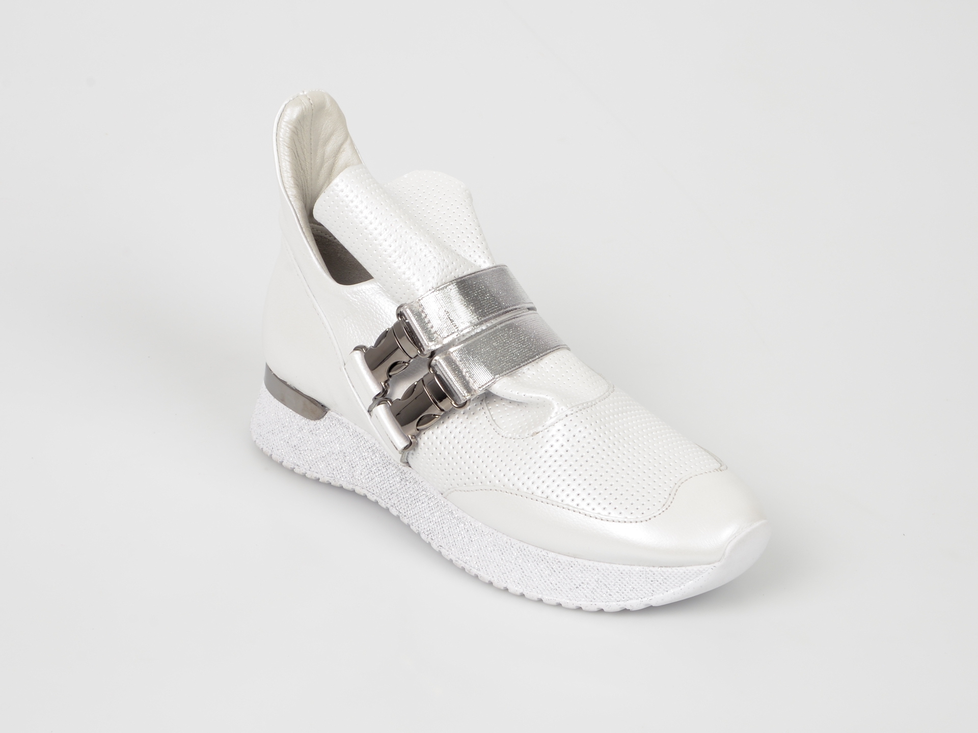 Pantofi sport FLAVIA PASSINI albi, Ak1103, din piele naturala