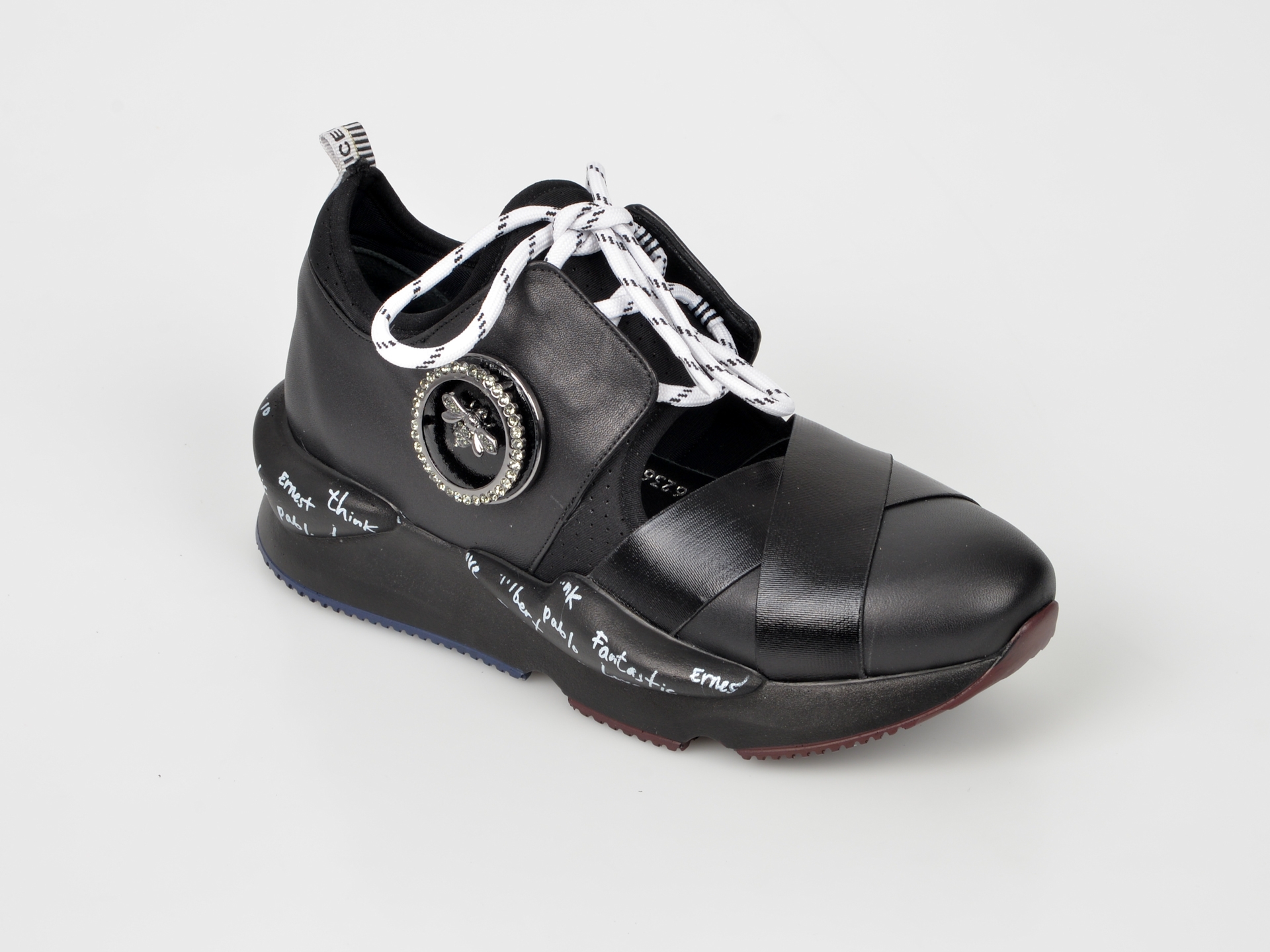 Pantofi sport FLAVIA PASSINI negri, 6236, din piele naturala