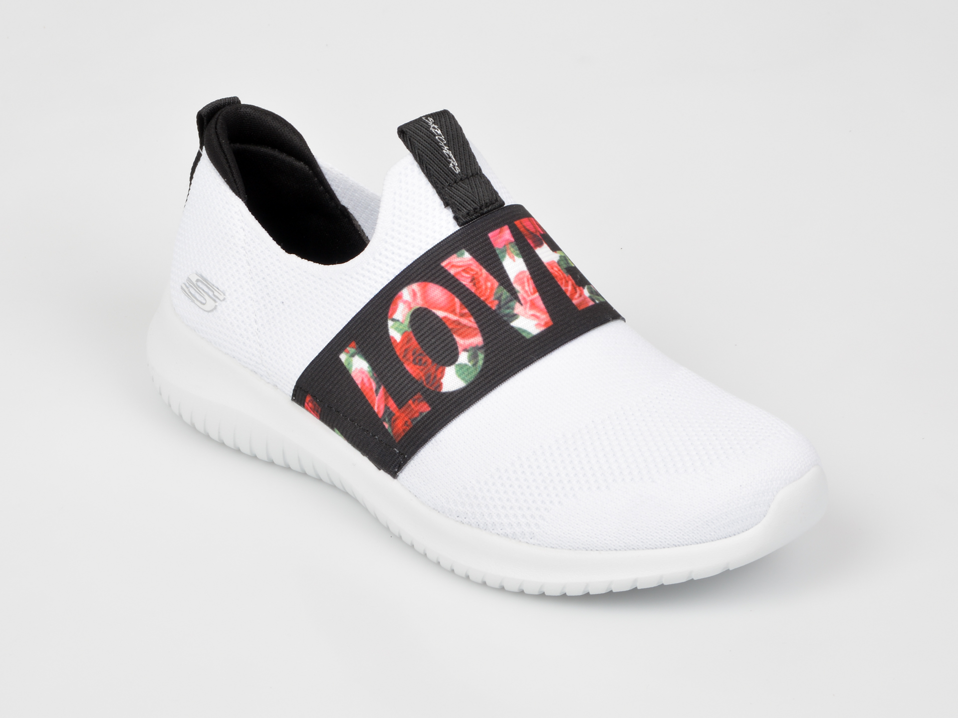Pantofi sport SKECHERS alb-negri, 13115, din material textil