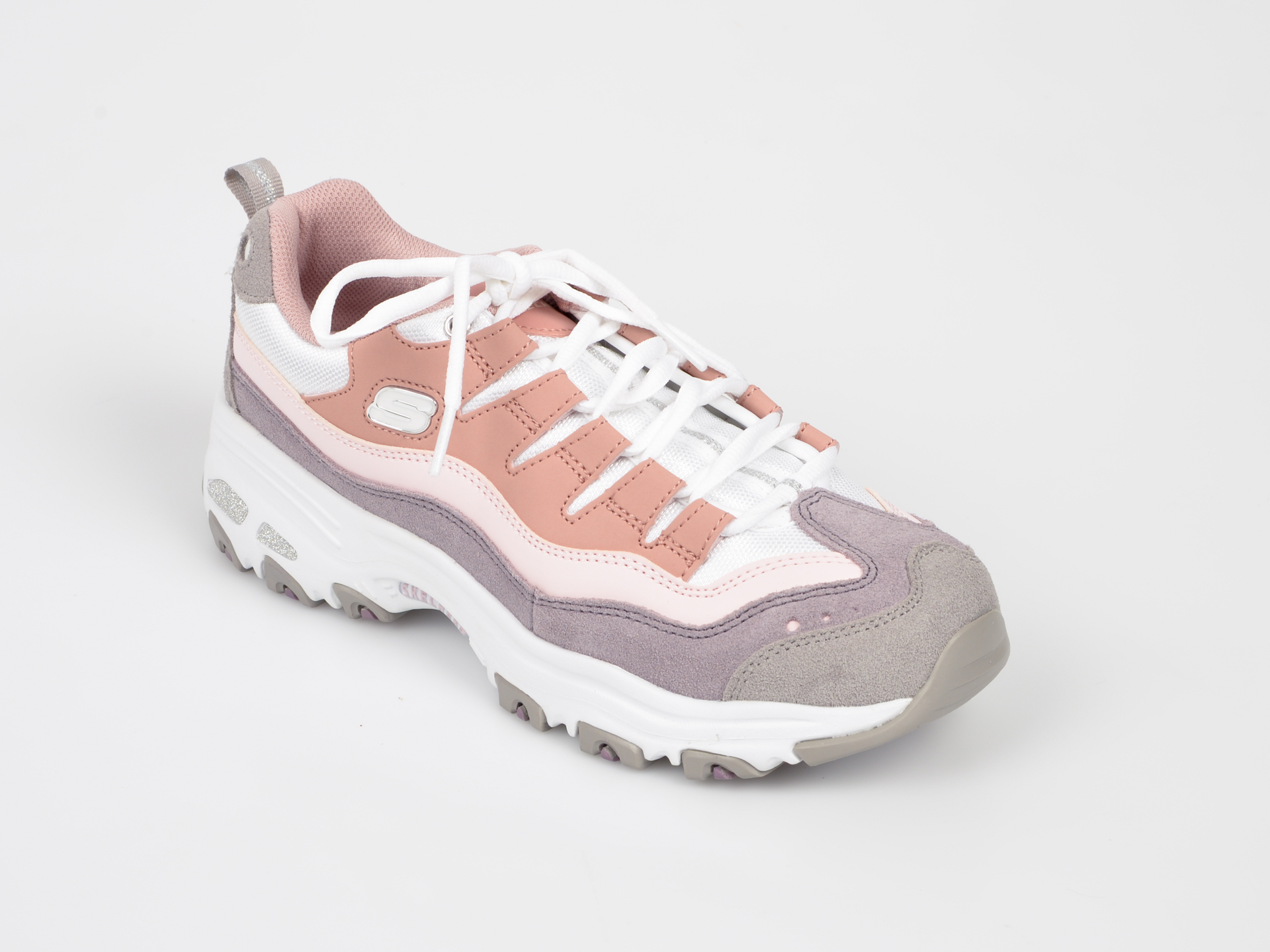Pantofi sport SKECHERS roz, 13141, din piele ecologica