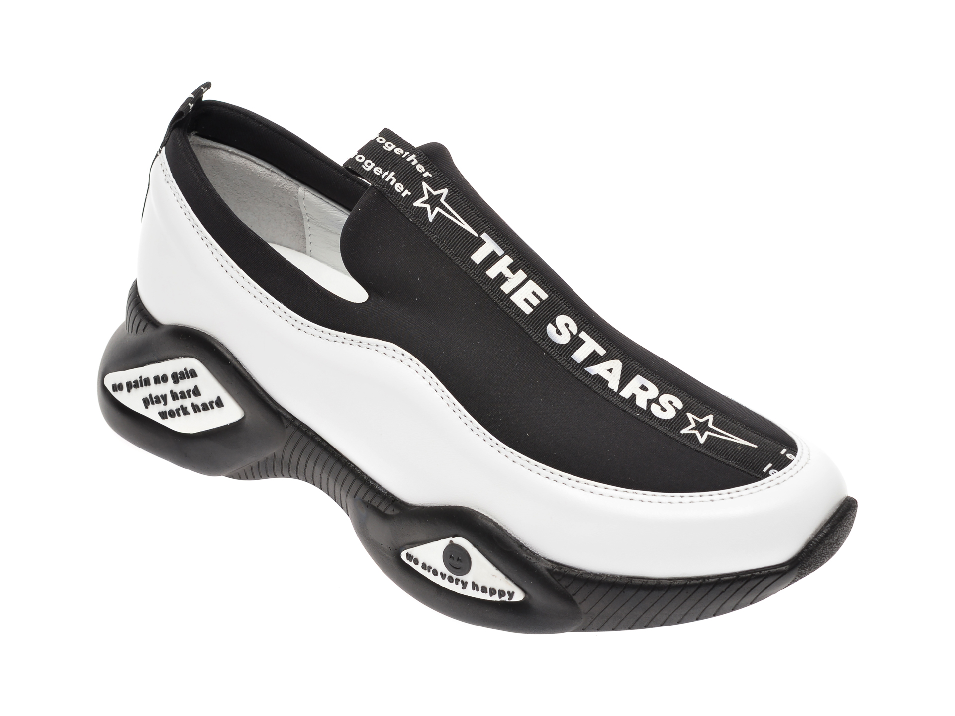 Pantofi FLAVIA PASSINI alb-negru, 128AC02, din piele naturala