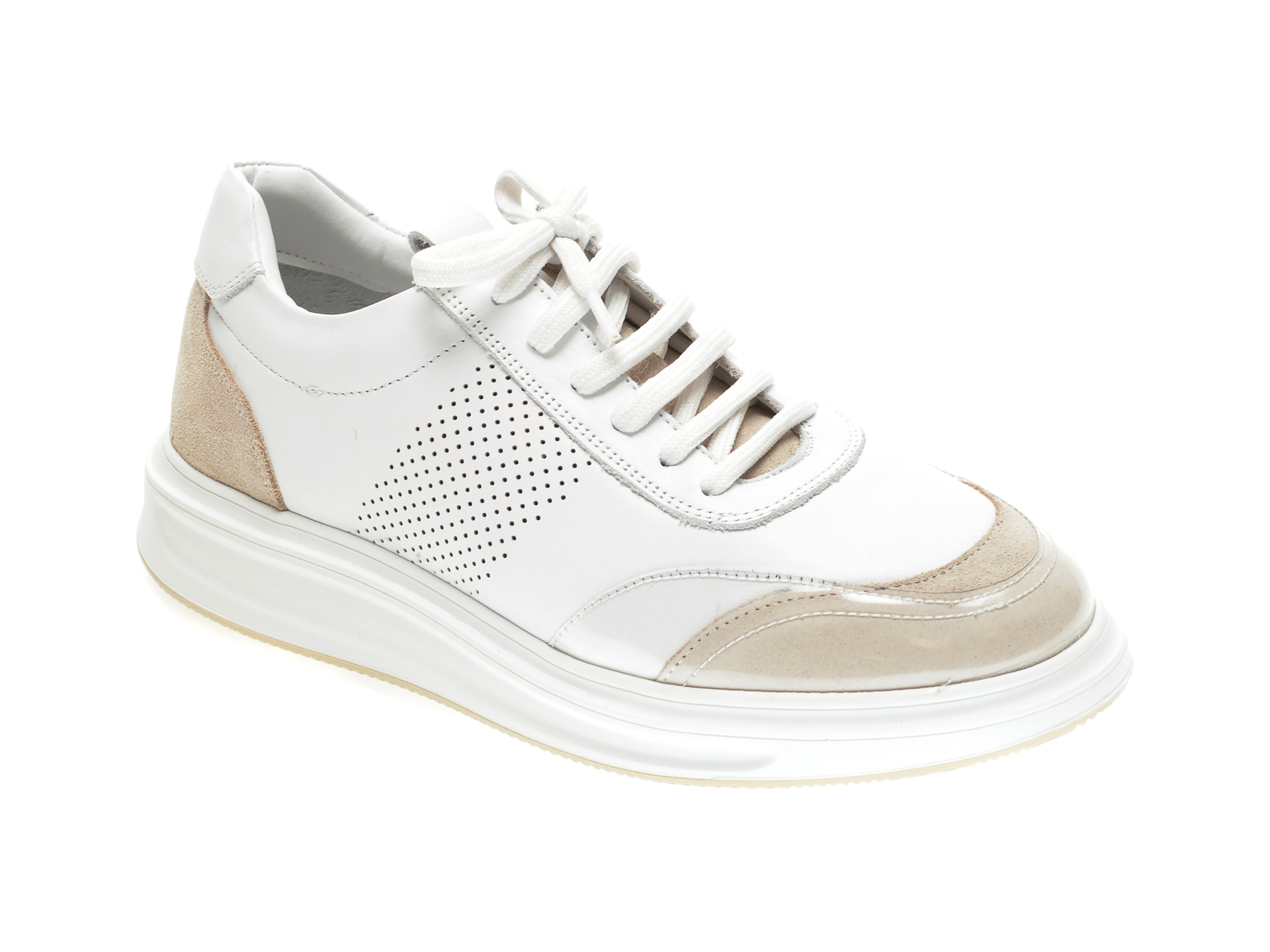 Pantofi FLAVIA PASSINI albi, 192360, din piele naturala