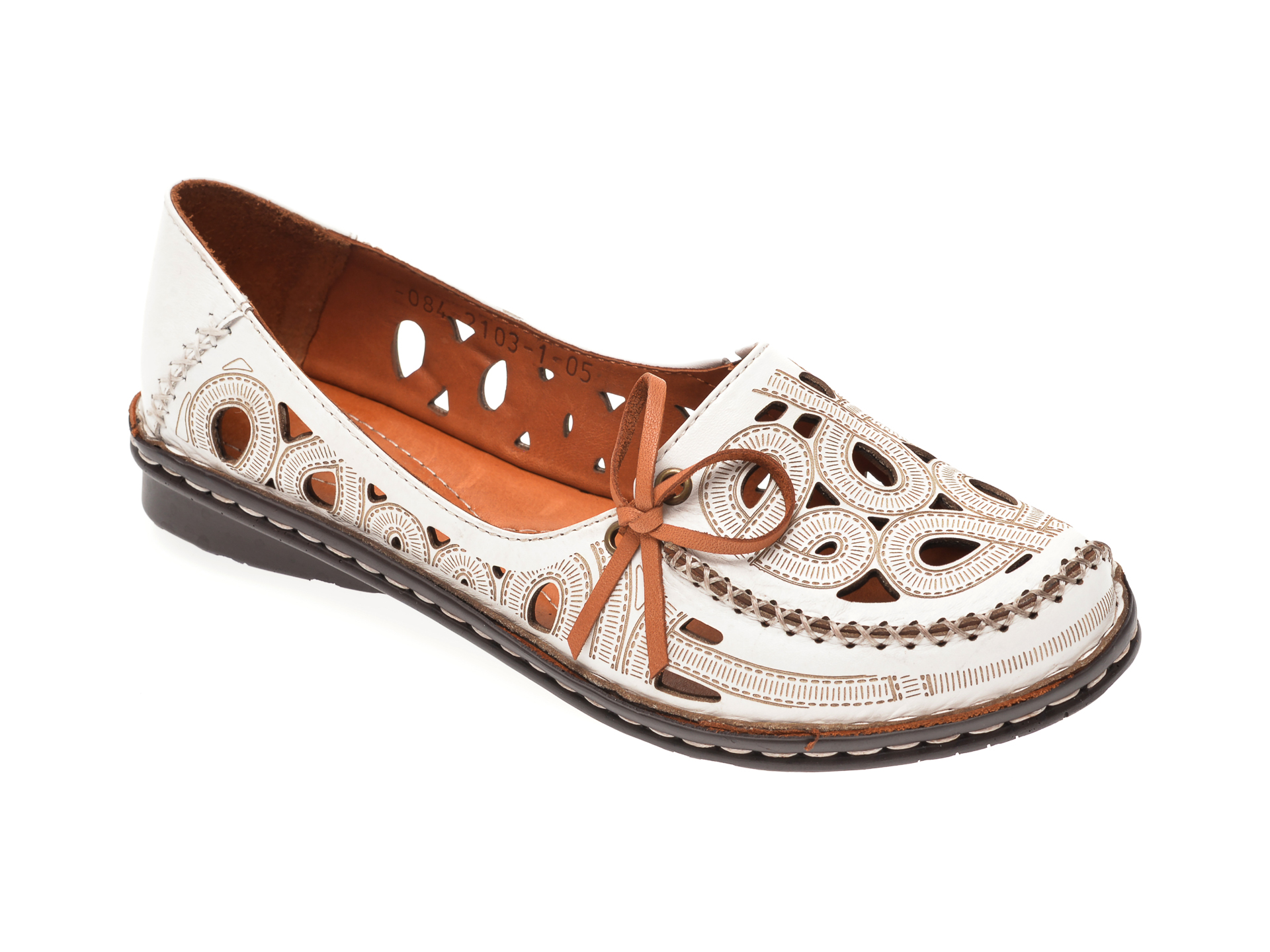 Pantofi FLAVIA PASSINI albi, 21031, din piele naturala