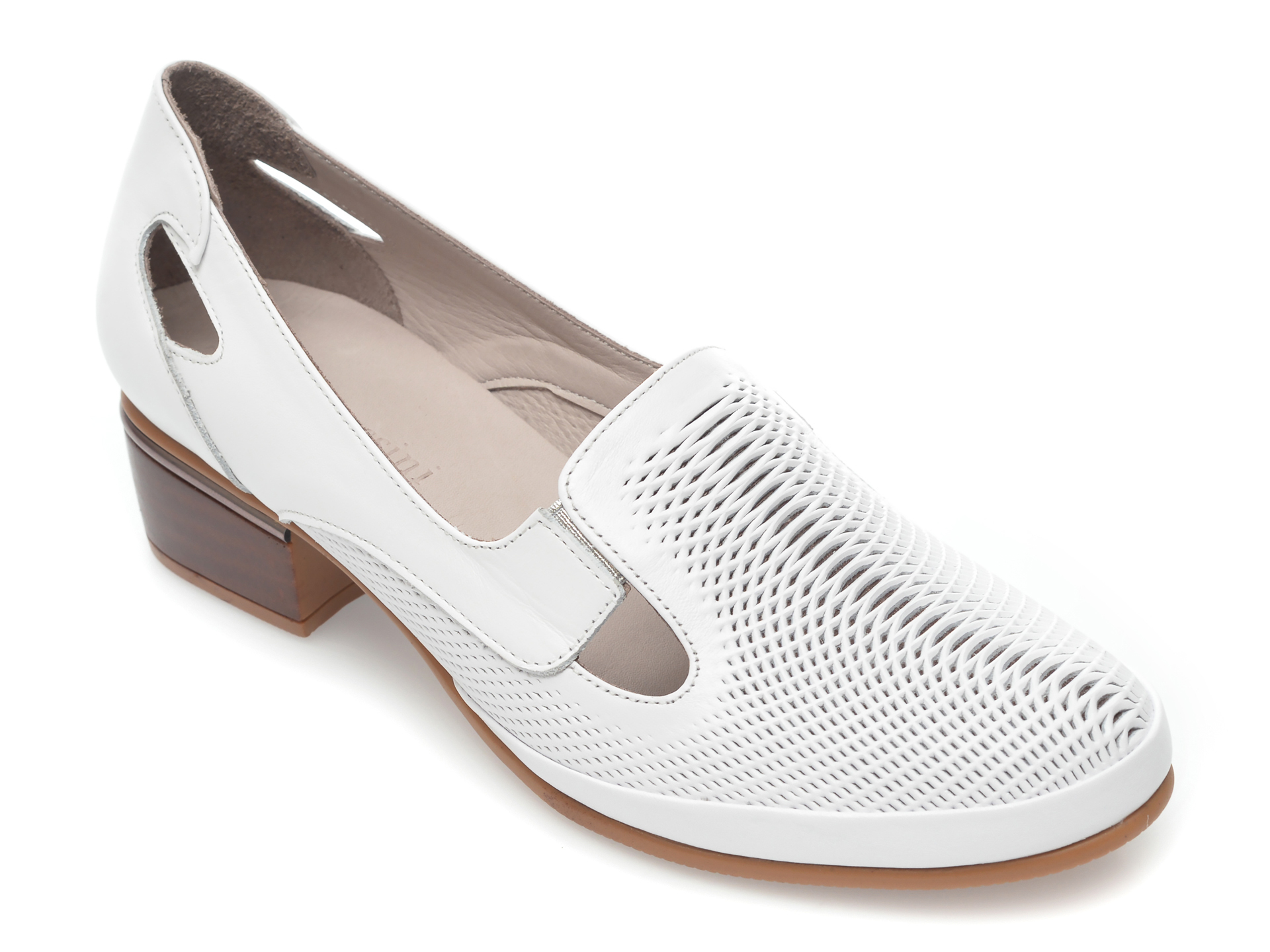 Pantofi FLAVIA PASSINI albi, 5332, din piele naturala