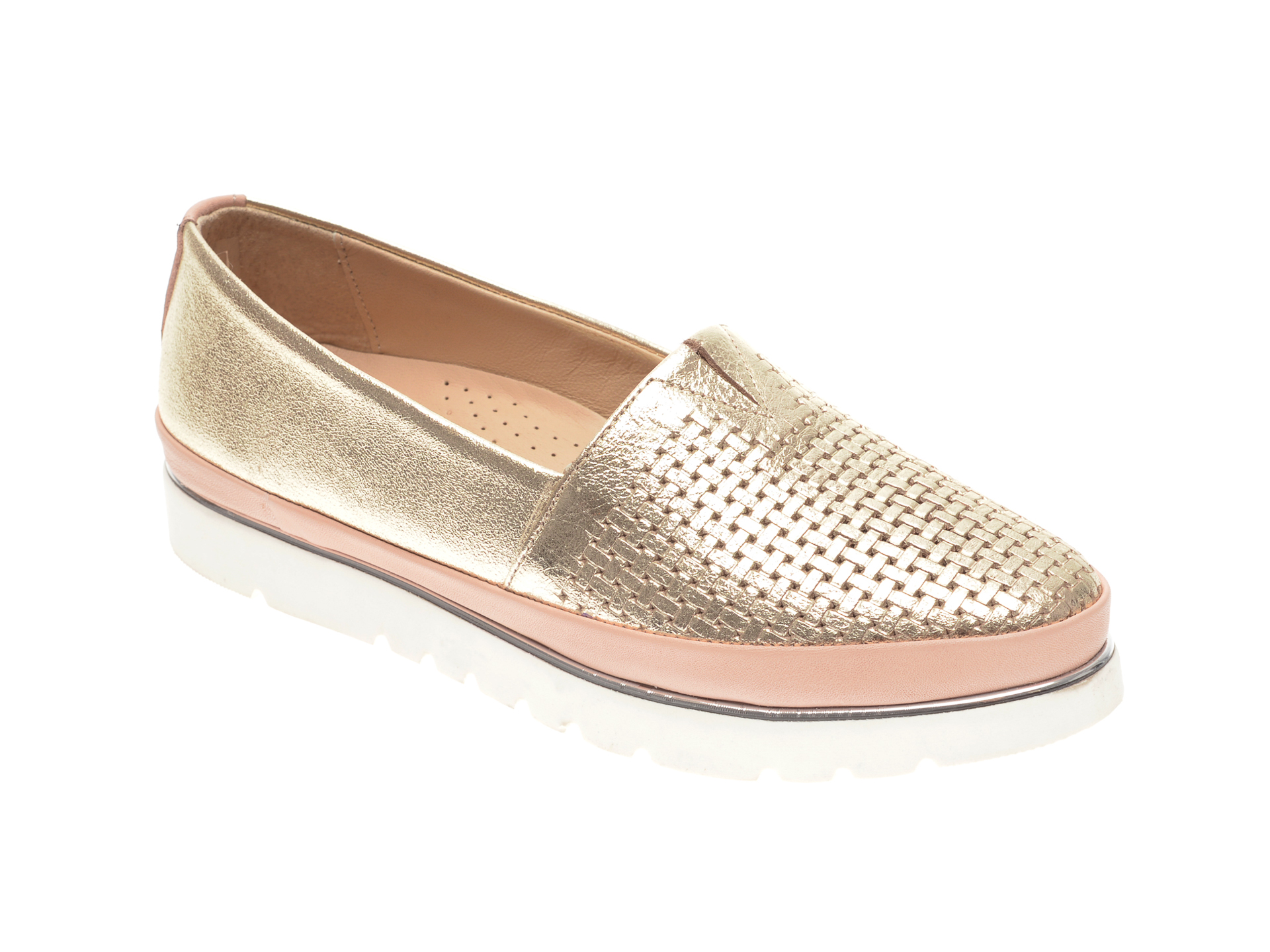 Pantofi FLAVIA PASSINI aurii, 14400, din piele naturala