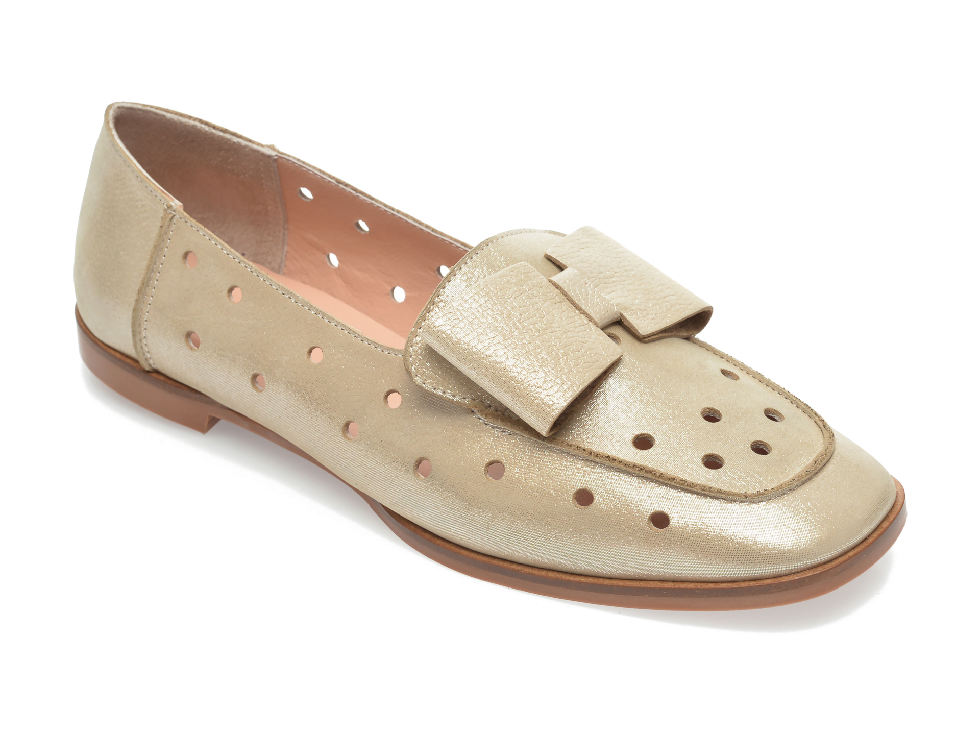 Pantofi FLAVIA PASSINI aurii, 602, din piele naturala