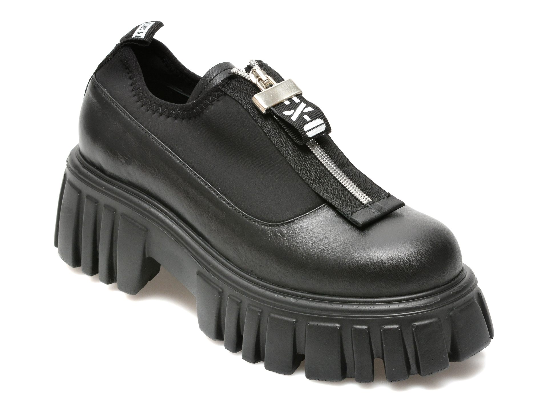 Pantofi FLAVIA PASSINI negri, 211200, din material textil si piele naturala