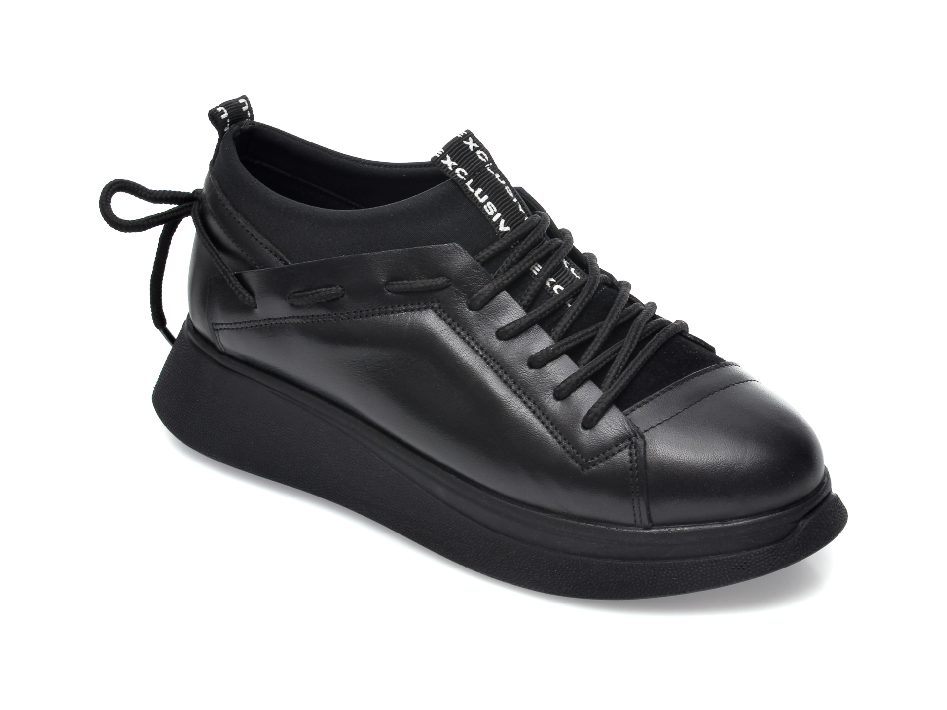 Pantofi FLAVIA PASSINI negri, 471533, din material textil si piele naturala