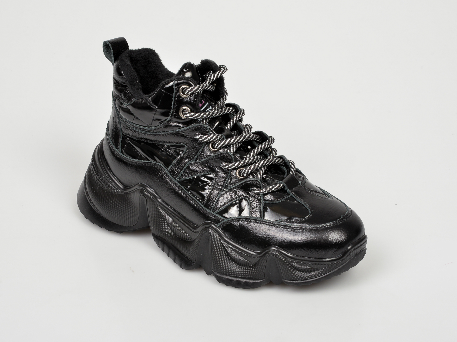 Pantofi FLAVIA PASSINI negri, M622, din piele naturala si material textil