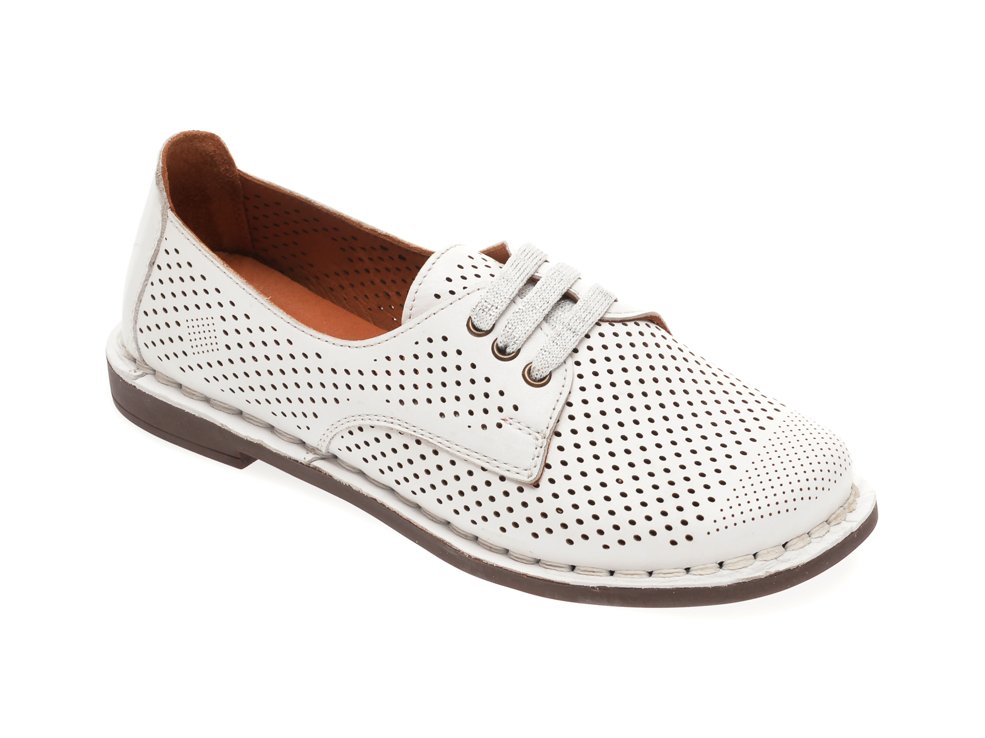 Pantofi GRAND MODA albi, 511101, din piele naturala