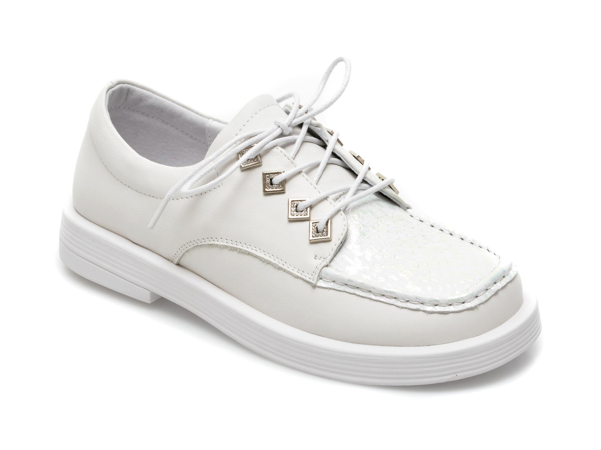 Pantofi GRYXX albi, A21158, din piele naturala
