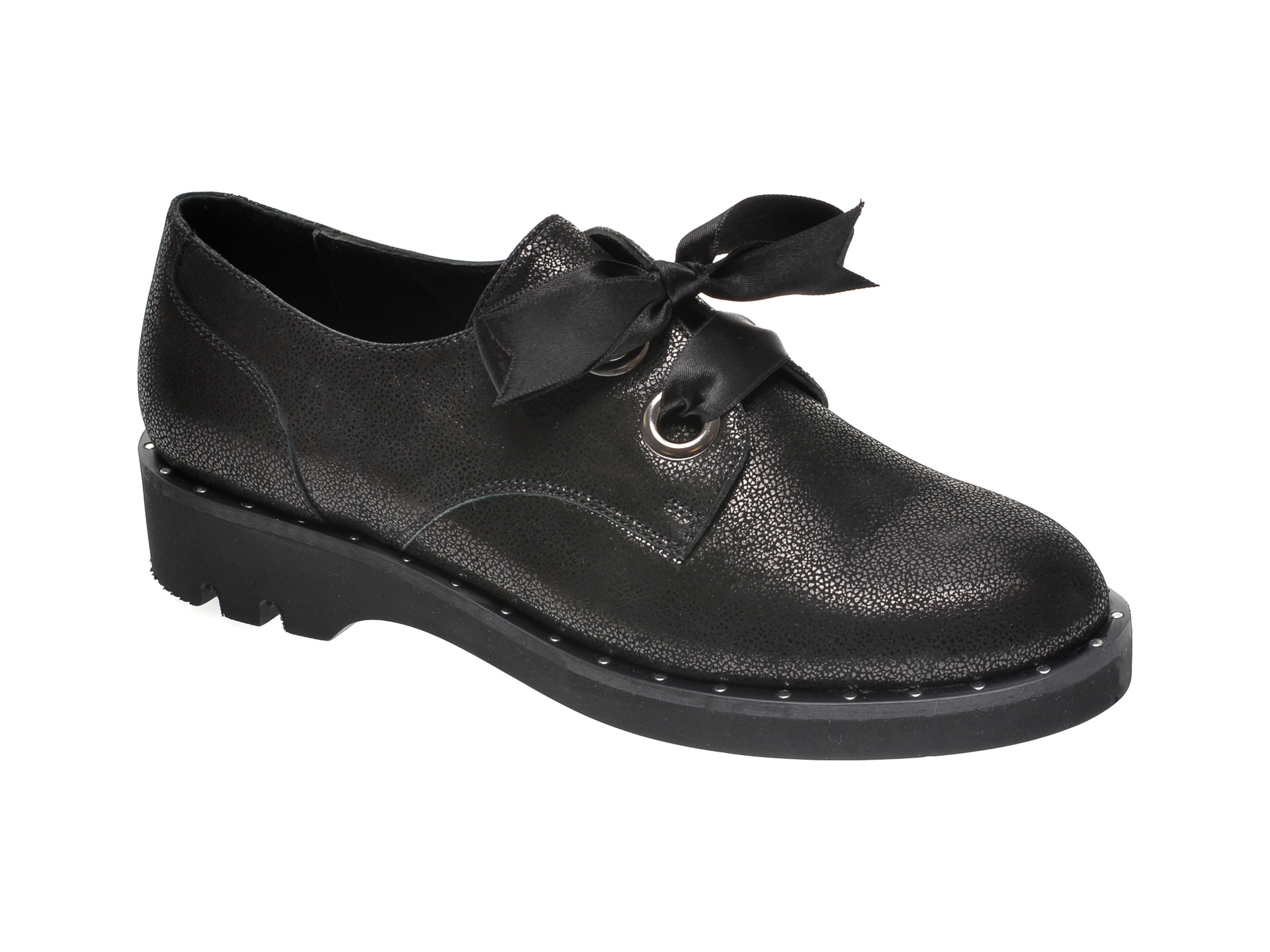 Pantofi ILOZ negri, 107393, din piele naturala