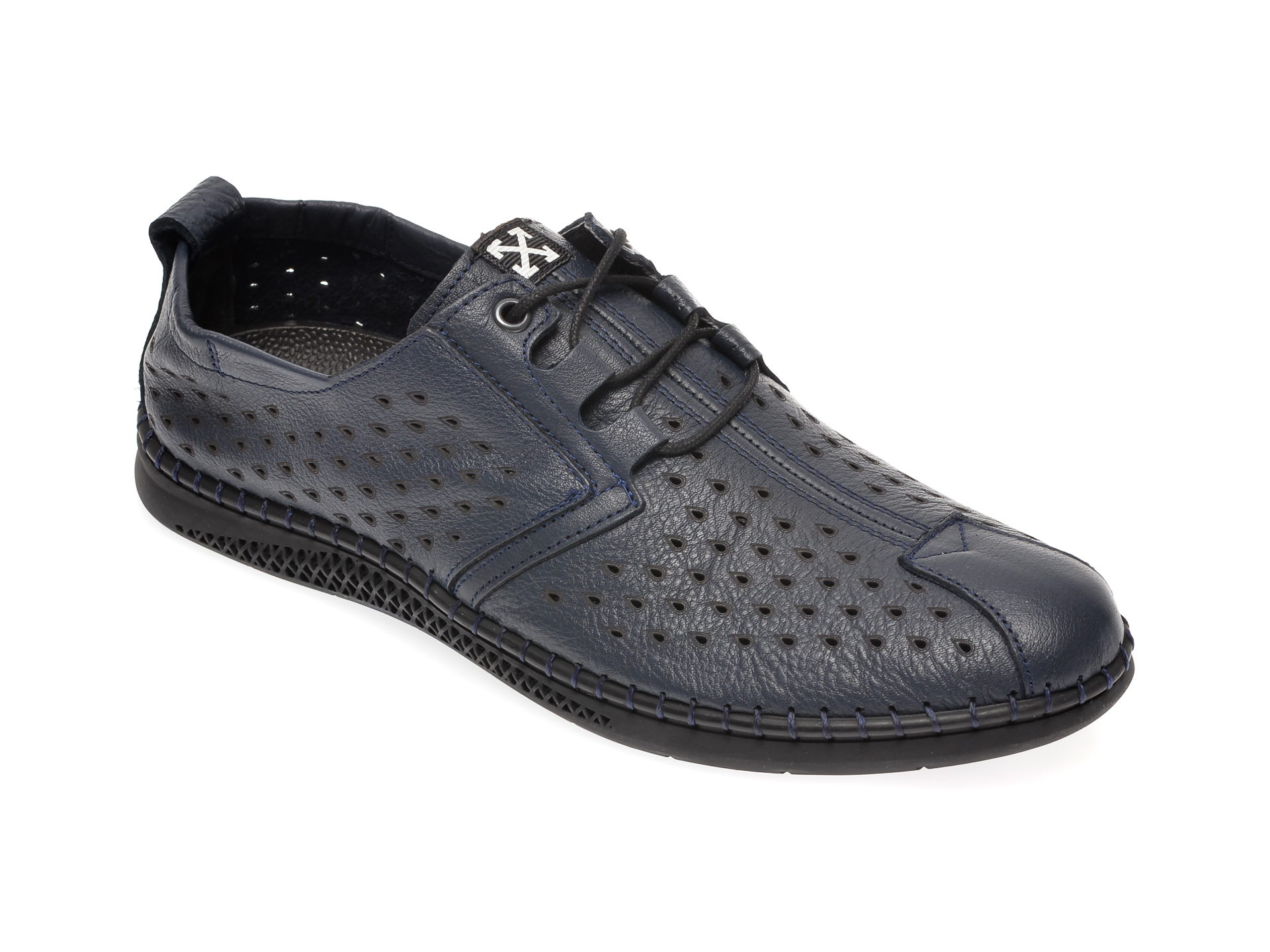 Pantofi OTTER bleumarin, 2893, din piele naturala