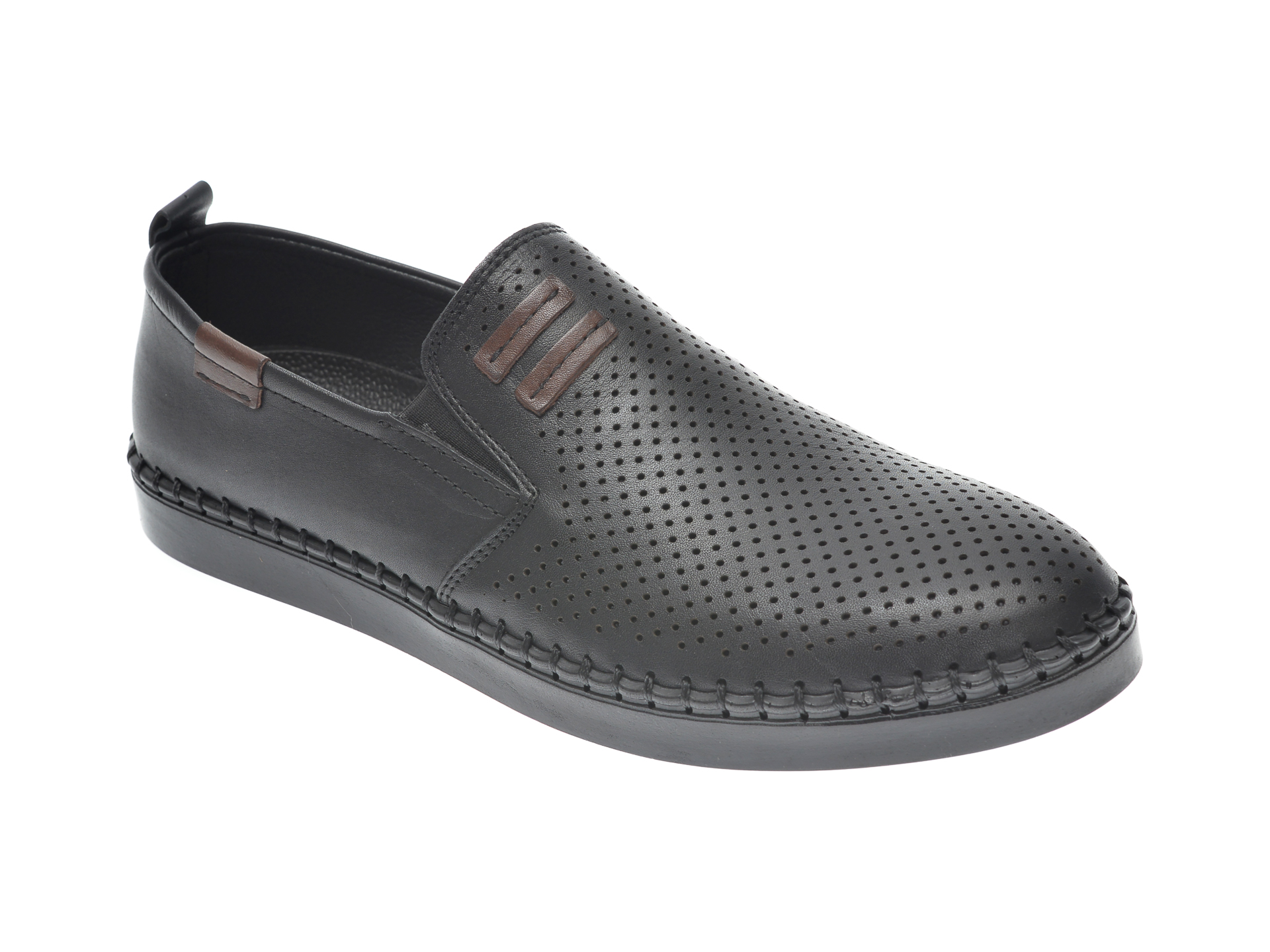 Pantofi OTTER negri, 2870, din piele naturala