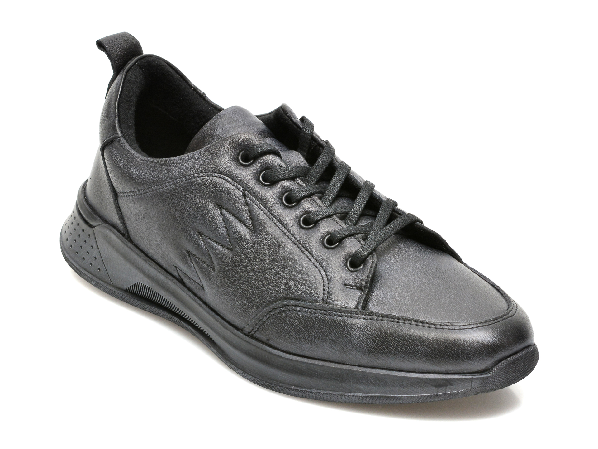 Pantofi OTTER negri, 55204, din piele naturala
