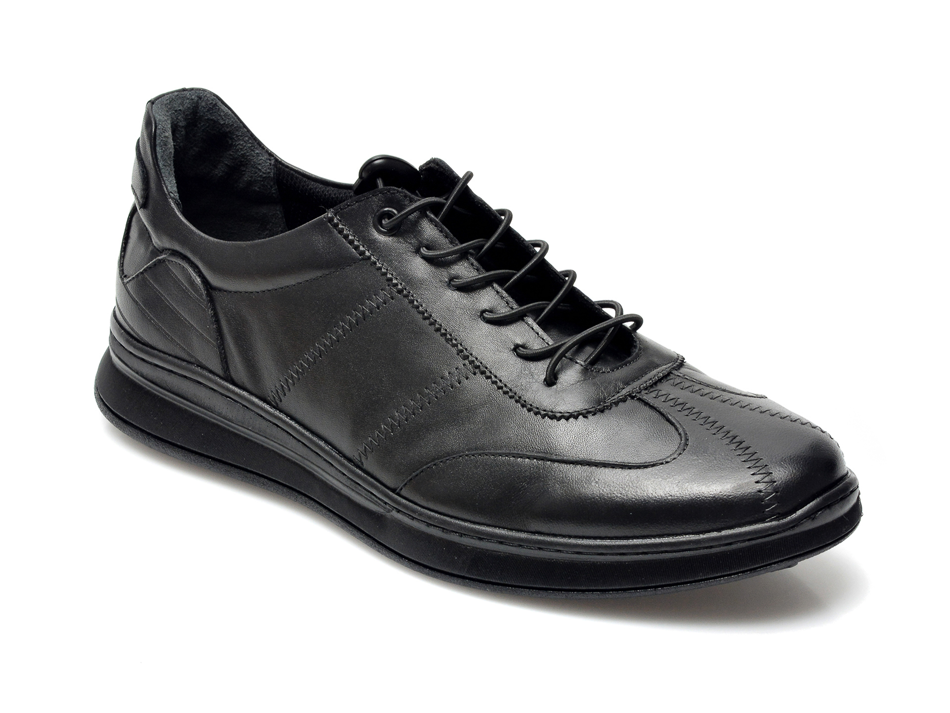 Pantofi OTTER negri, K35AA, din piele naturala