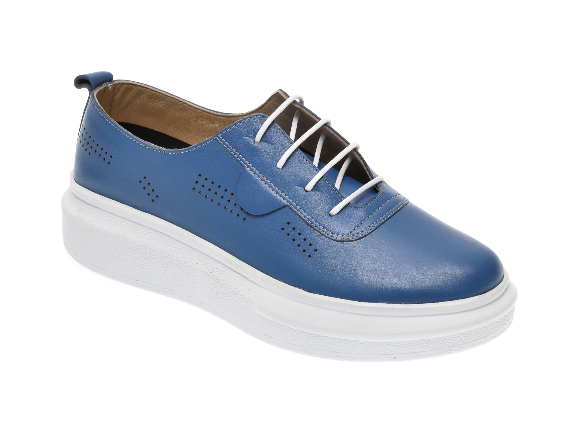 Pantofi PASS COLLECTION albastri, 92100, din piele naturala PASS COLLECTION imagine reduceri