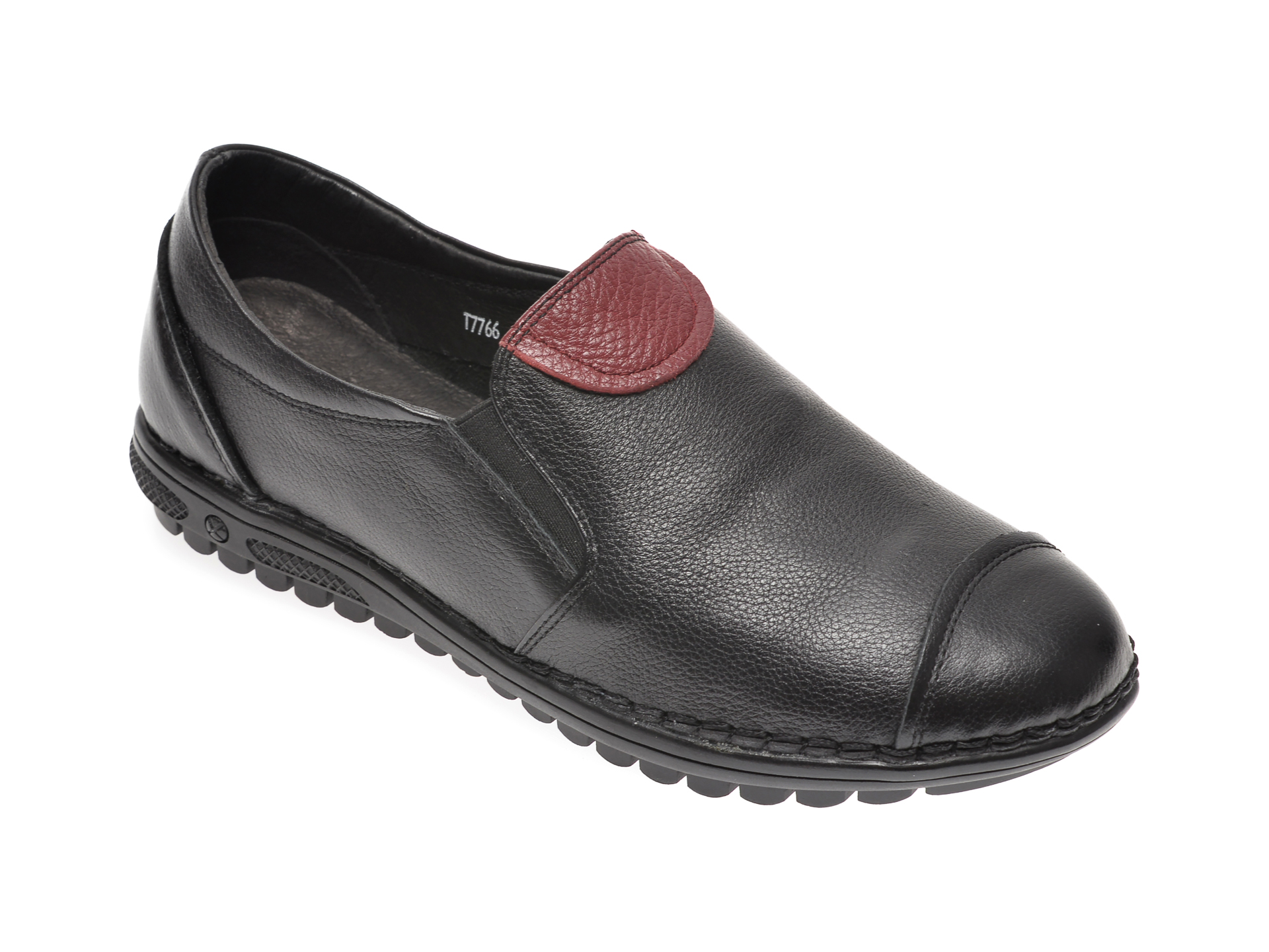 Pantofi PASS COLLECTION negri, T7766, din piele naturala PASS COLLECTION imagine reduceri