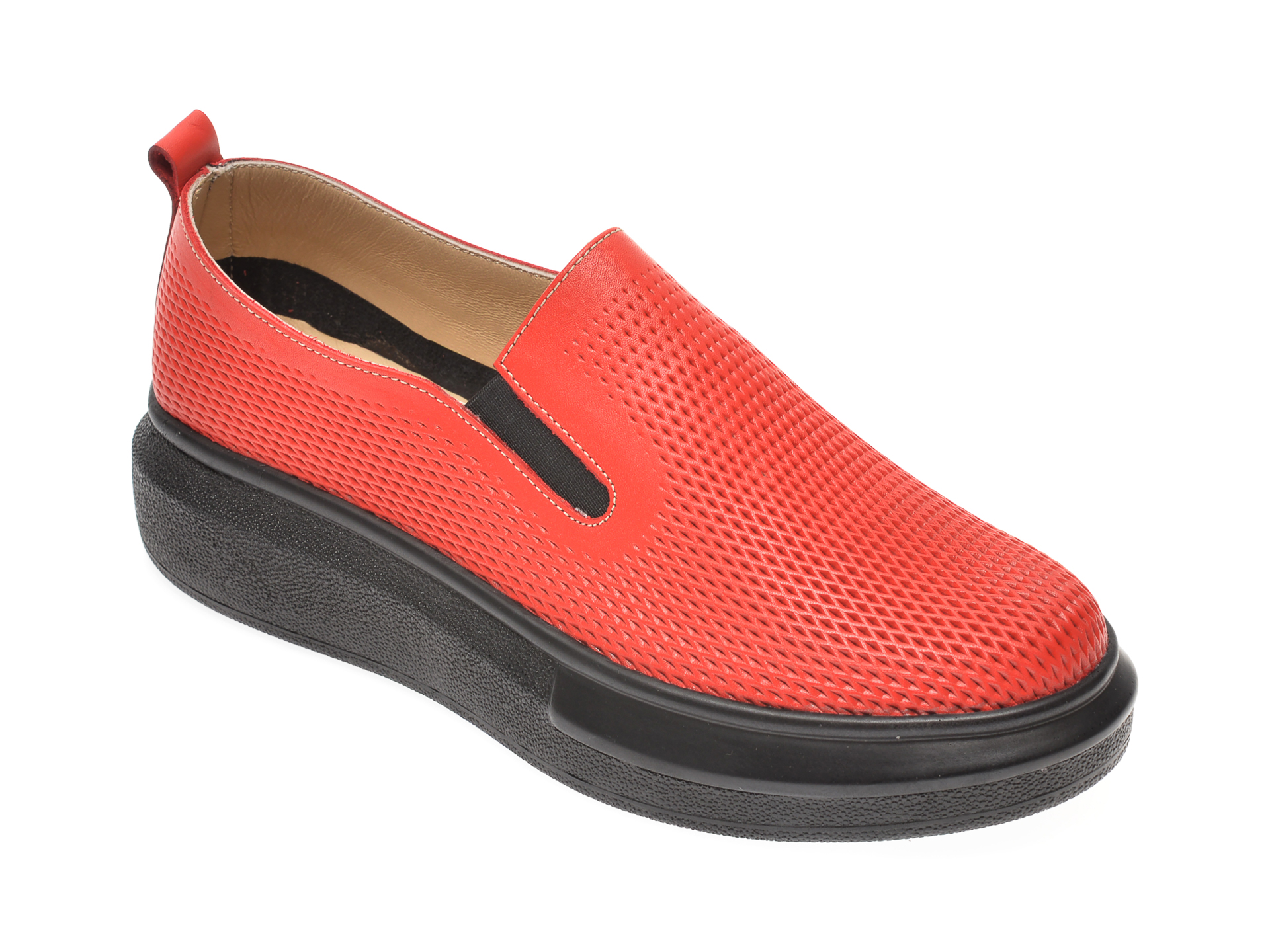 Pantofi PASS COLLECTION rosii, K92102, din piele naturala PASS COLLECTION imagine reduceri