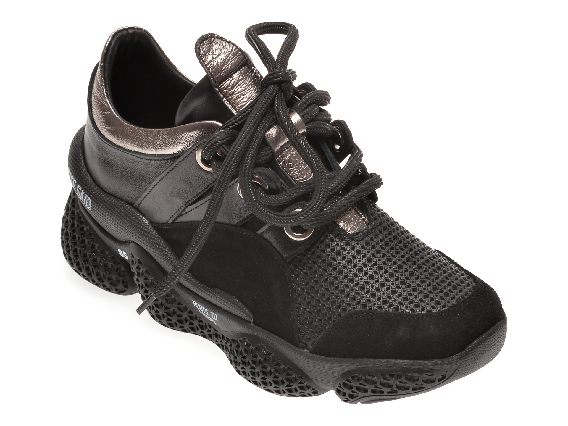 Pantofi sport FLAVIA PASSINI negri, 135P13, din piele naturala