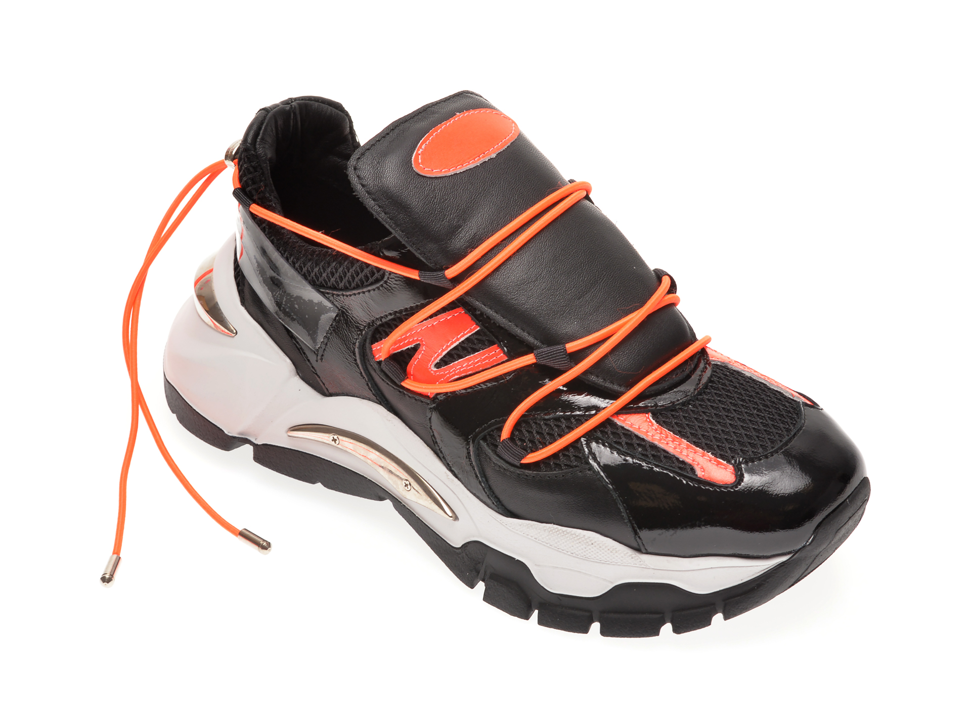Pantofi sport FLAVIA PASSINI negri, 135P34, din material textil si piele naturala