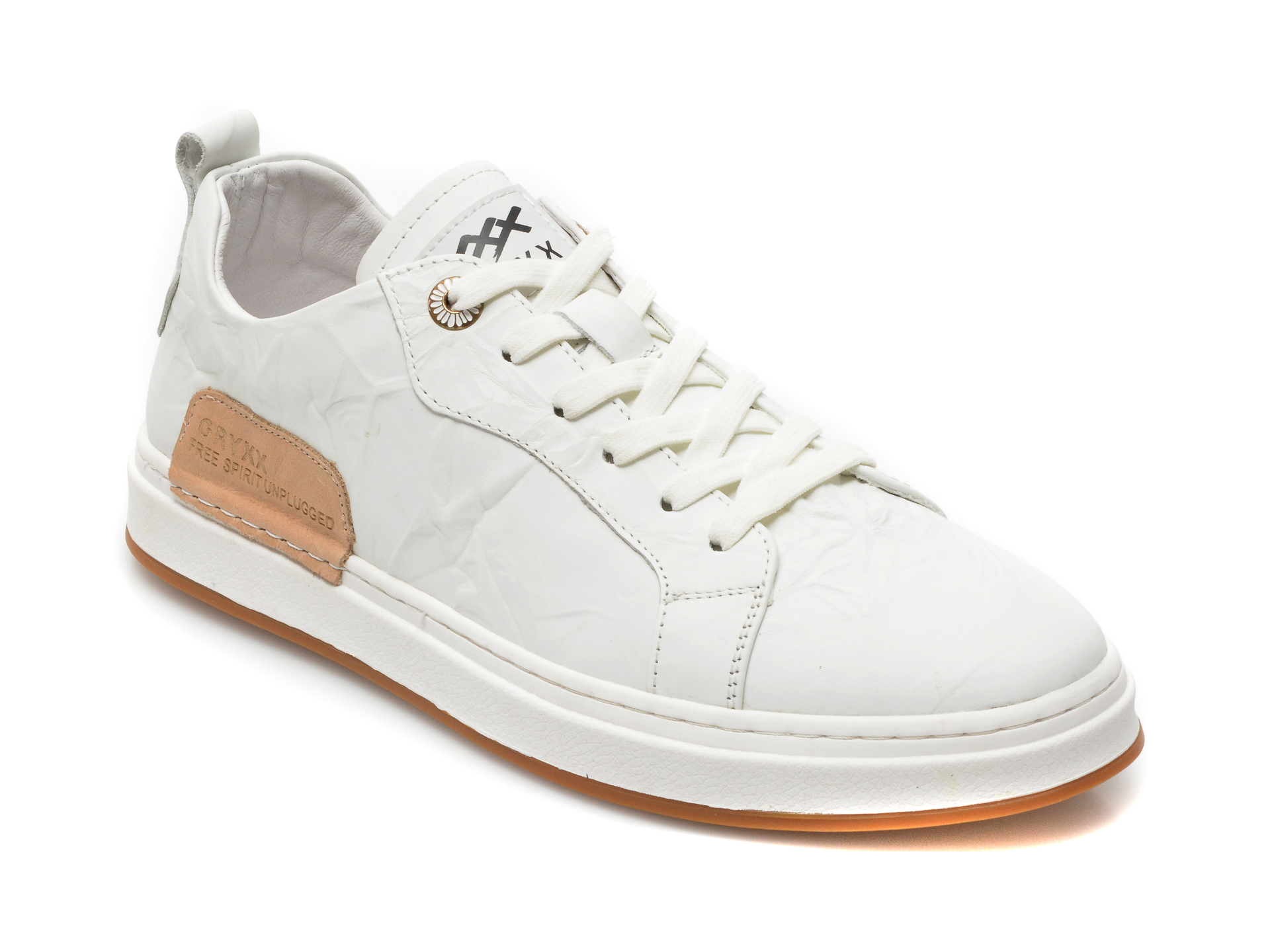 Pantofi sport GRYXX albi, 21668, din piele naturala