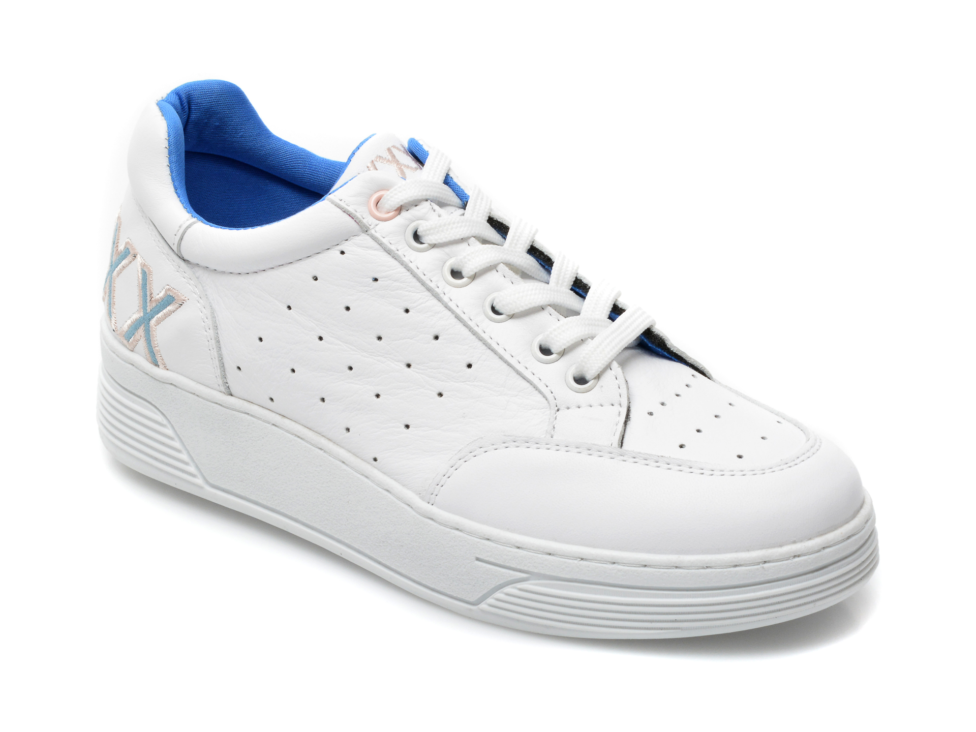 Pantofi sport GRYXX albi, 4763, din piele naturala