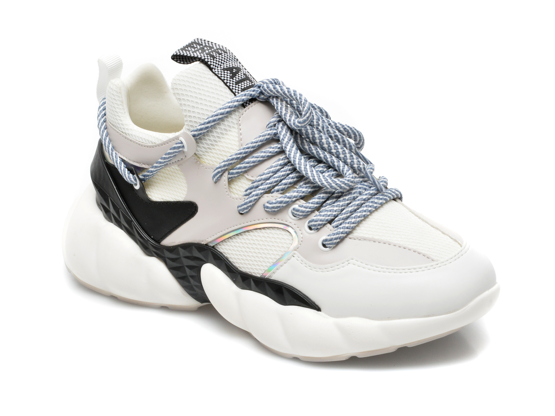 Pantofi sport GRYXX albi, MO1545, din material textil si piele ecologica