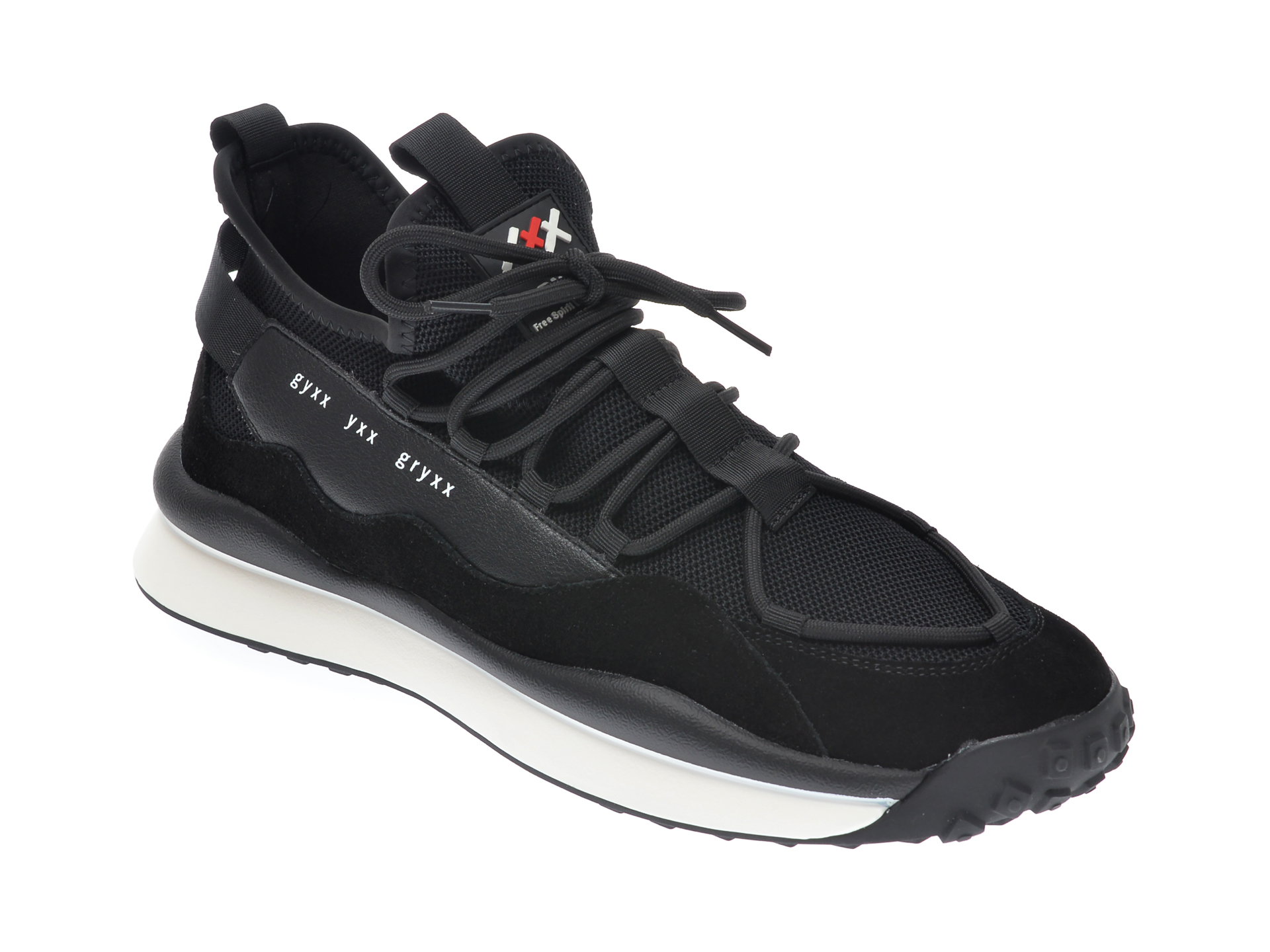 Pantofi sport GRYXX negri, 207231, din piele naturala si material textil
