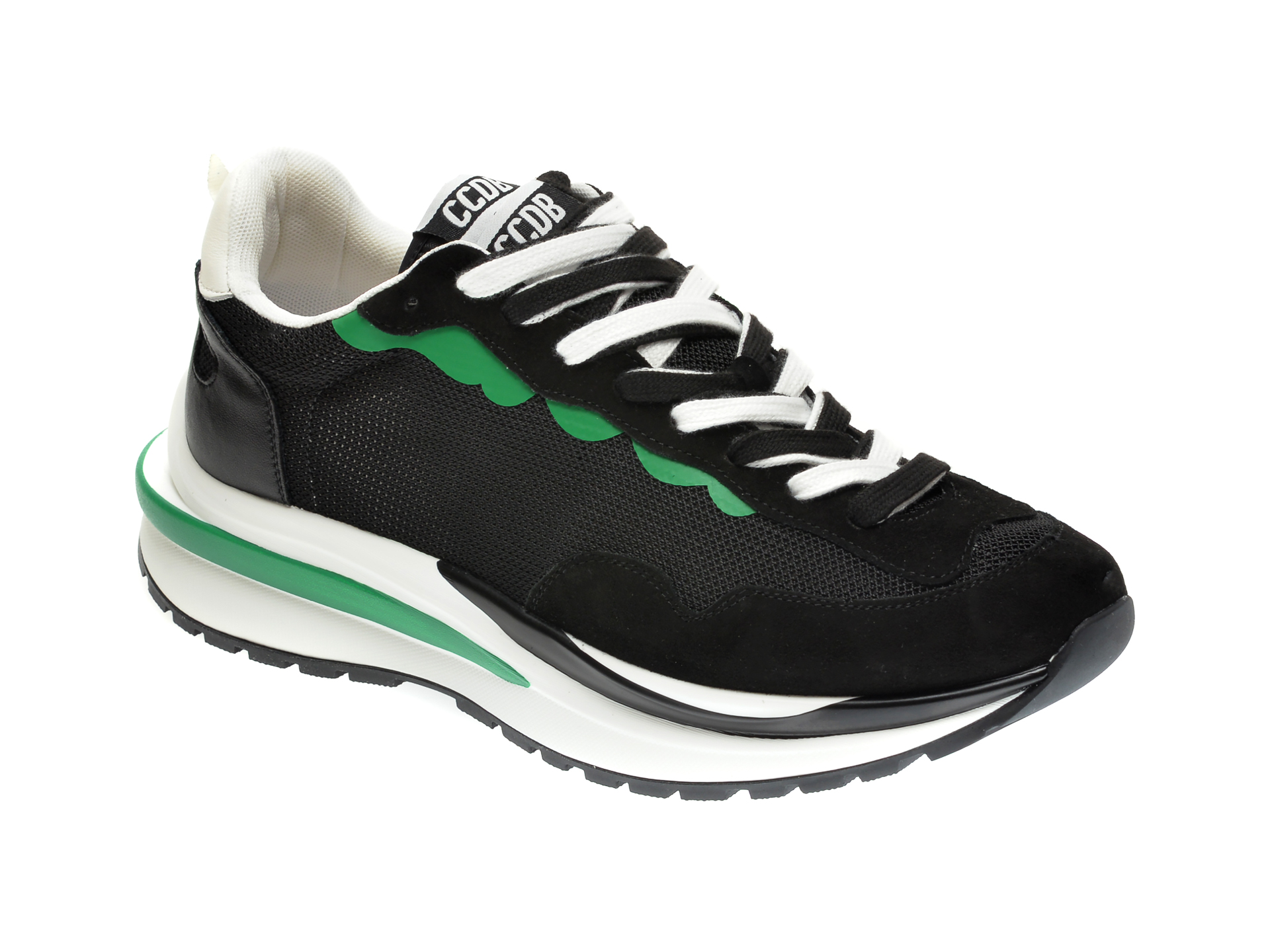 Pantofi sport GRYXX negri, 81071, din material textil si piele intoarsa