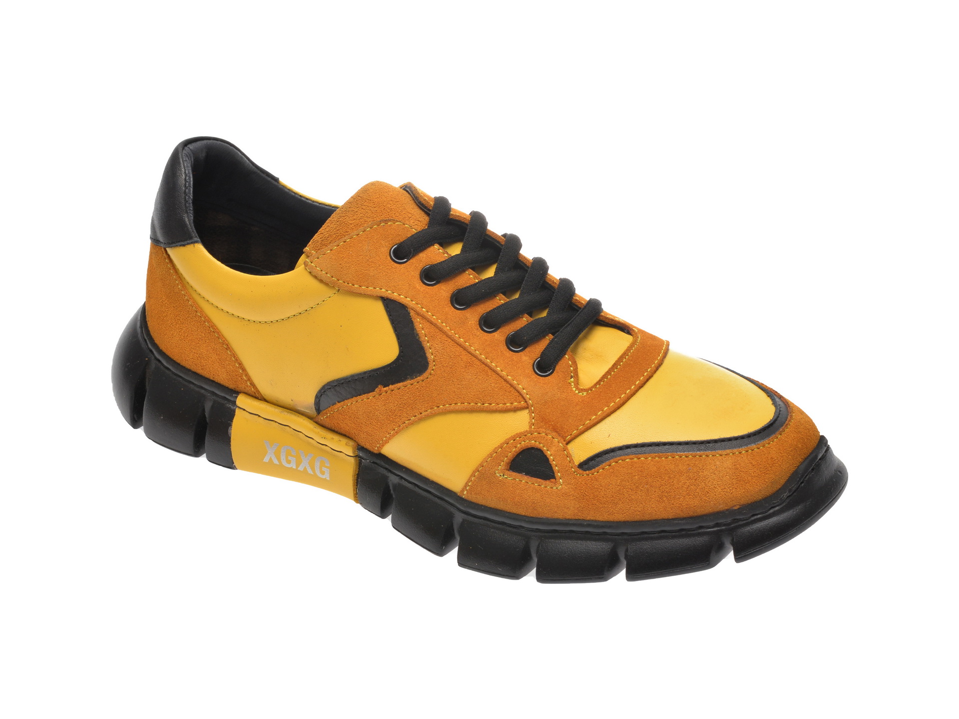 Pantofi sport OTTER galbeni, 40102, din piele naturala