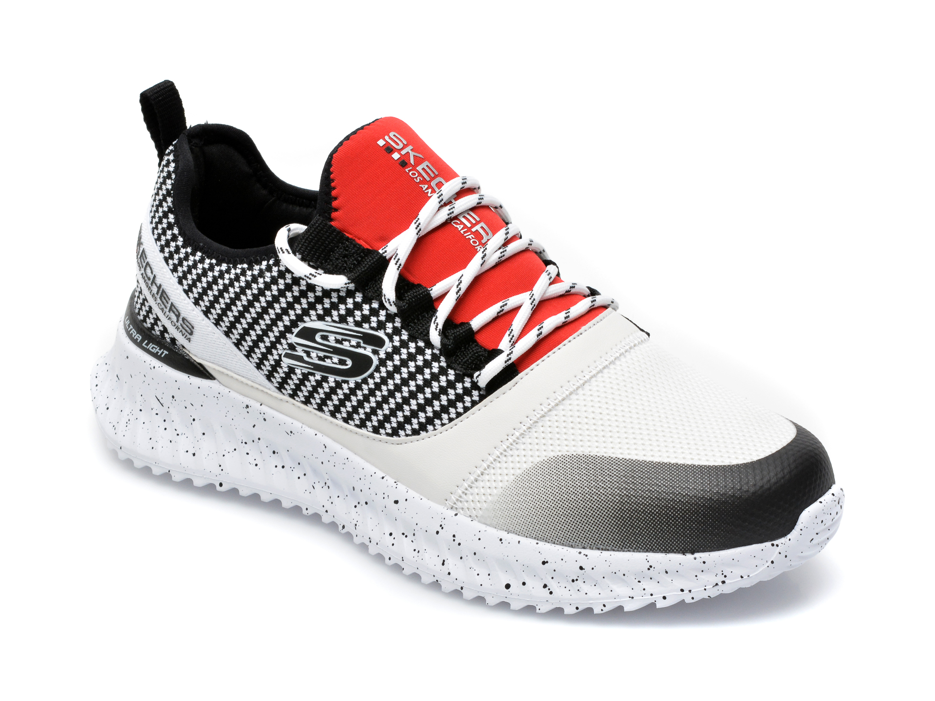 Pantofi sport SKECHERS albi, Matera 2.0 Belloq, din material textil