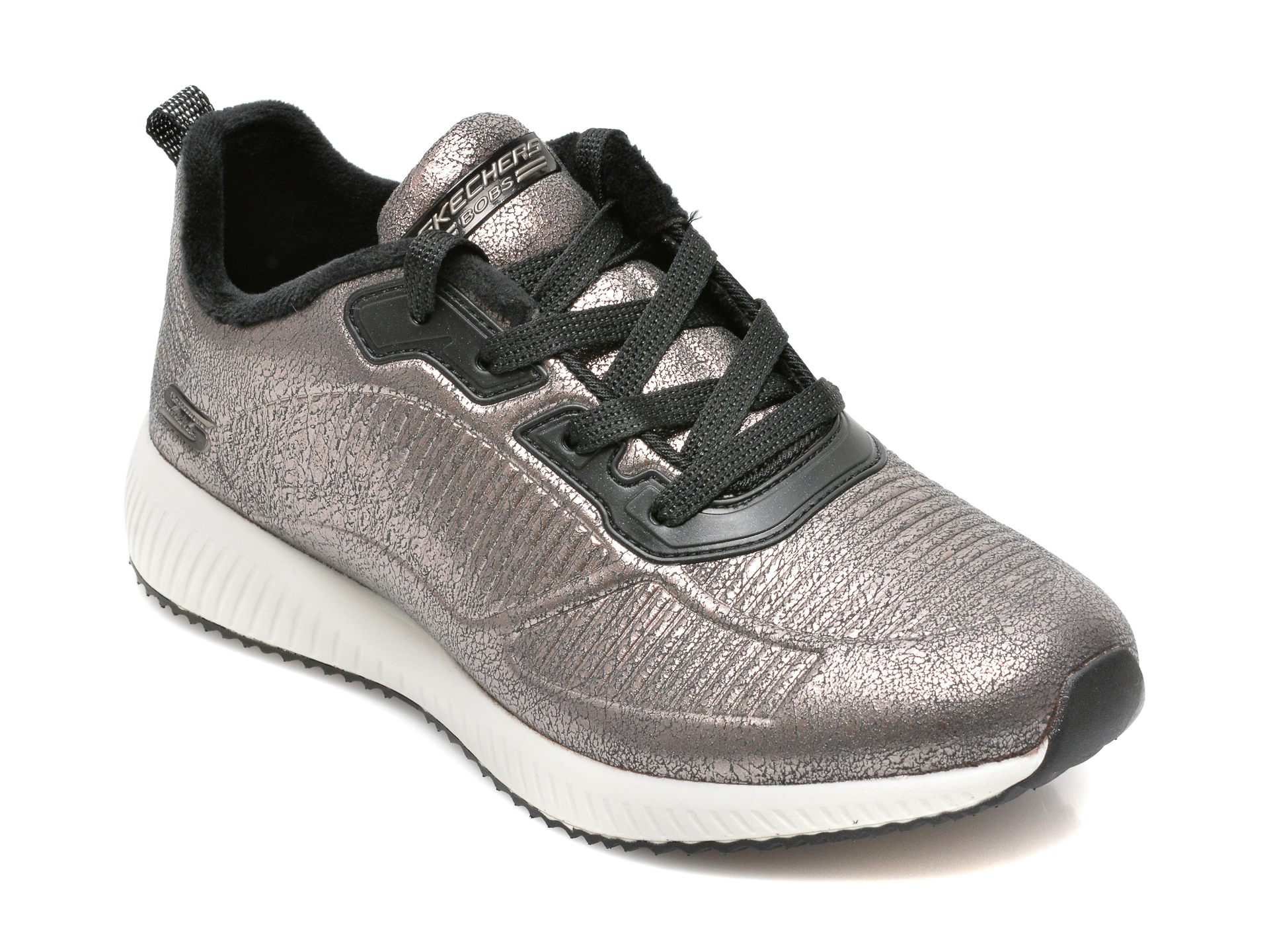 Pantofi sport SKECHERS argintii, BOBS SQUAD, din piele ecologica salamandershop.ro imagine reduceri