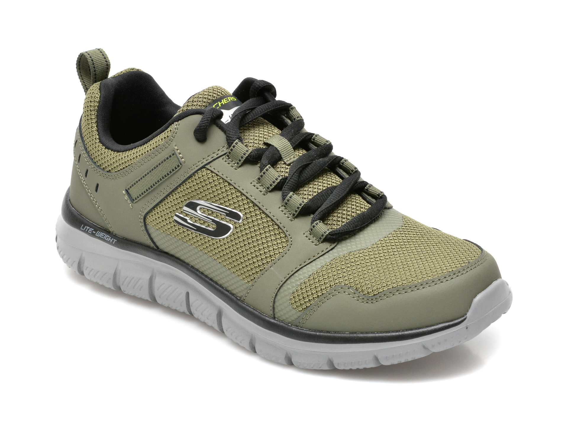 Pantofi sport SKECHERS kaki, Track Knockhill, din material textil