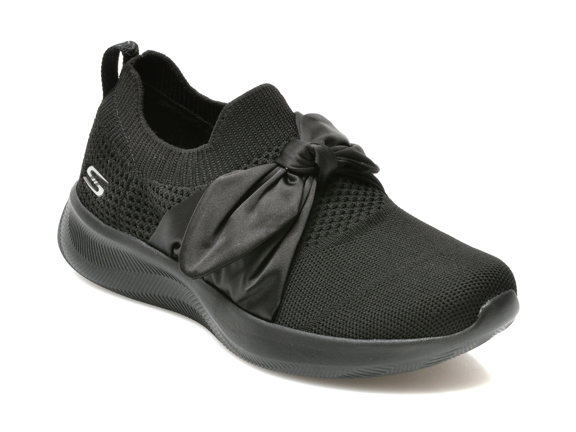 Pantofi sport SKECHERS negri, BOBS SQUAD 2, din material textil