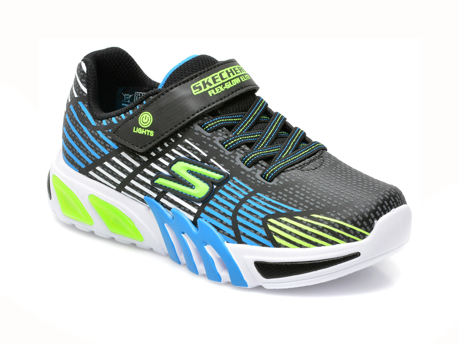 Pantofi sport SKECHERS negri, FLEX-GLOW ELITE, din piele ecologica Skechers imagine 2022 13clothing.ro