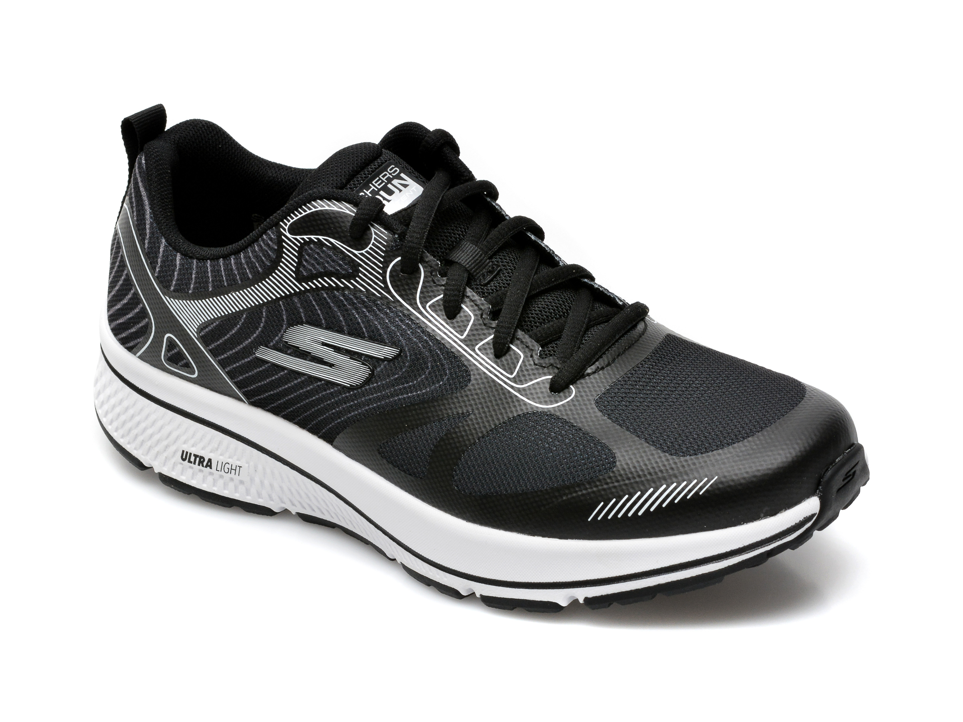 Pantofi sport SKECHERS negri, Go Run Consistent Fleet Rush, din material textil