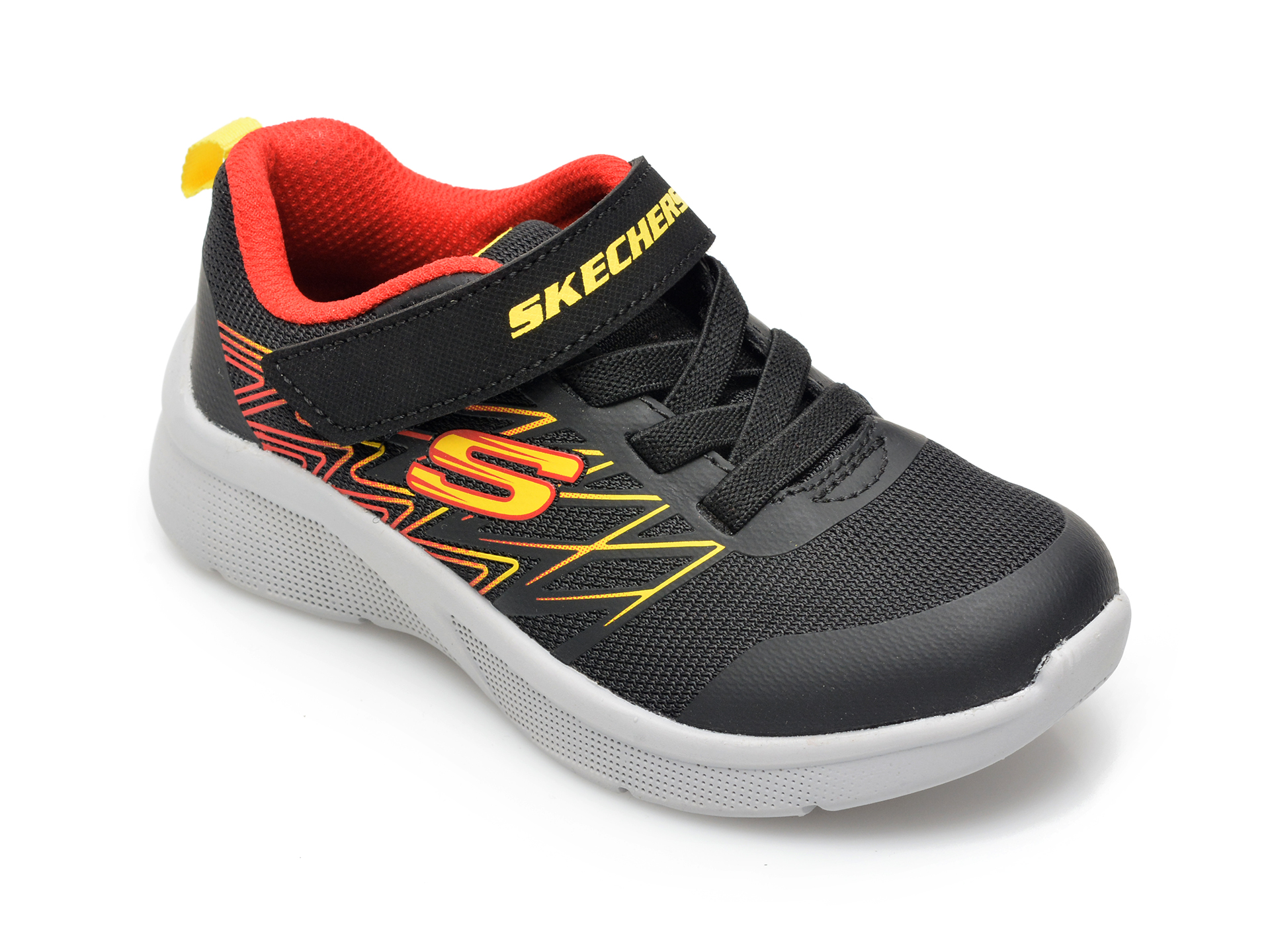 Pantofi sport SKECHERS negri, MICROSPEC, din material textil salamandershop.ro imagine 2022 13clothing.ro