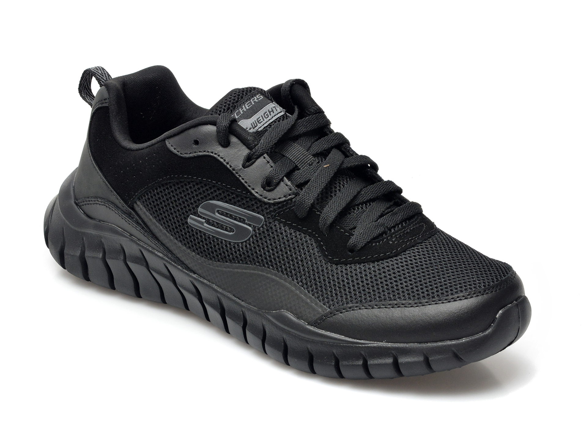 Pantofi sport SKECHERS negri, OVERHAUL, din material textil salamandershop.ro imagine 2022 13clothing.ro