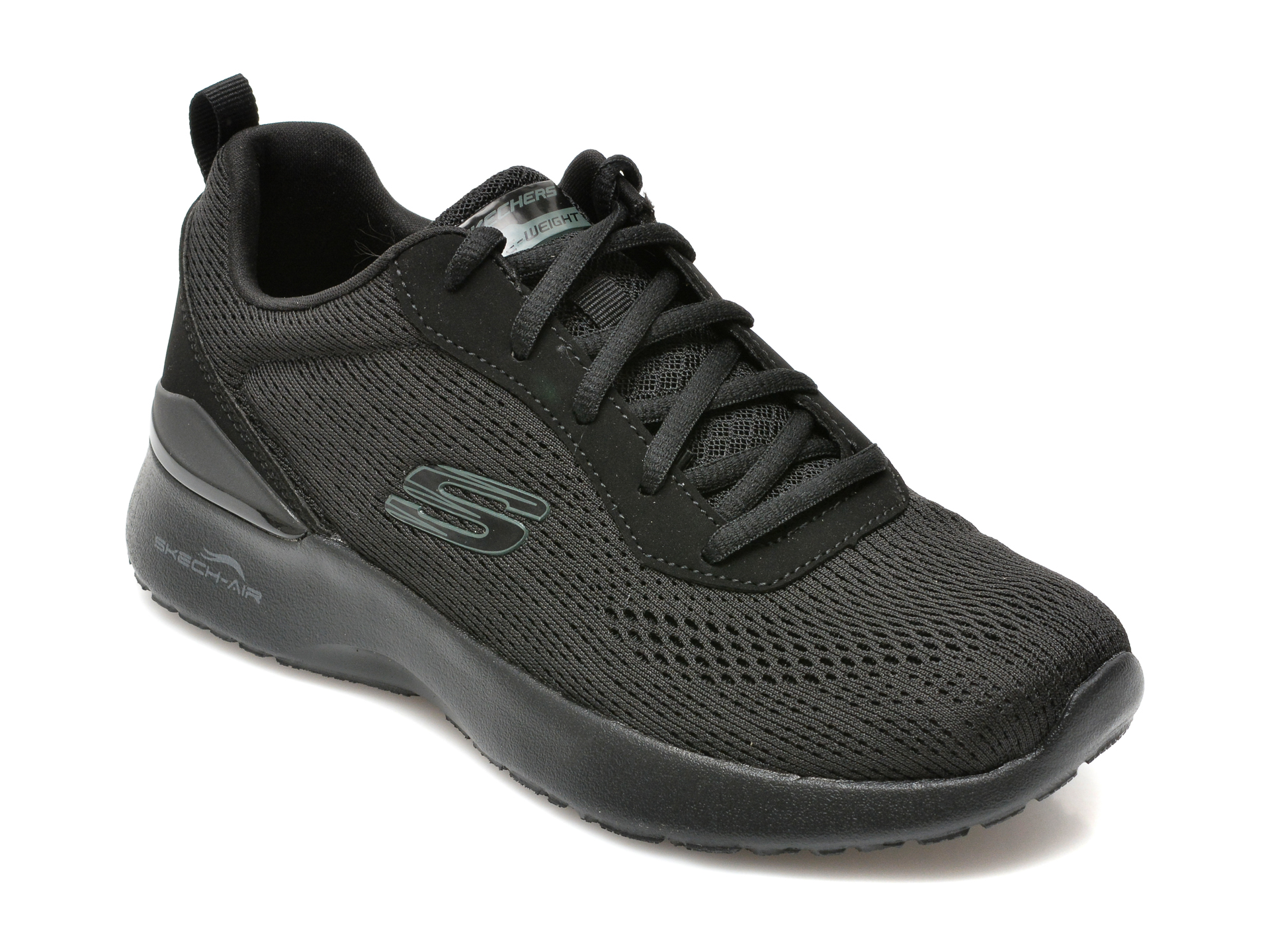 Pantofi sport SKECHERS negri, SKECH-AIR DYNAMIGHT, din material textil salamandershop.ro imagine reduceri