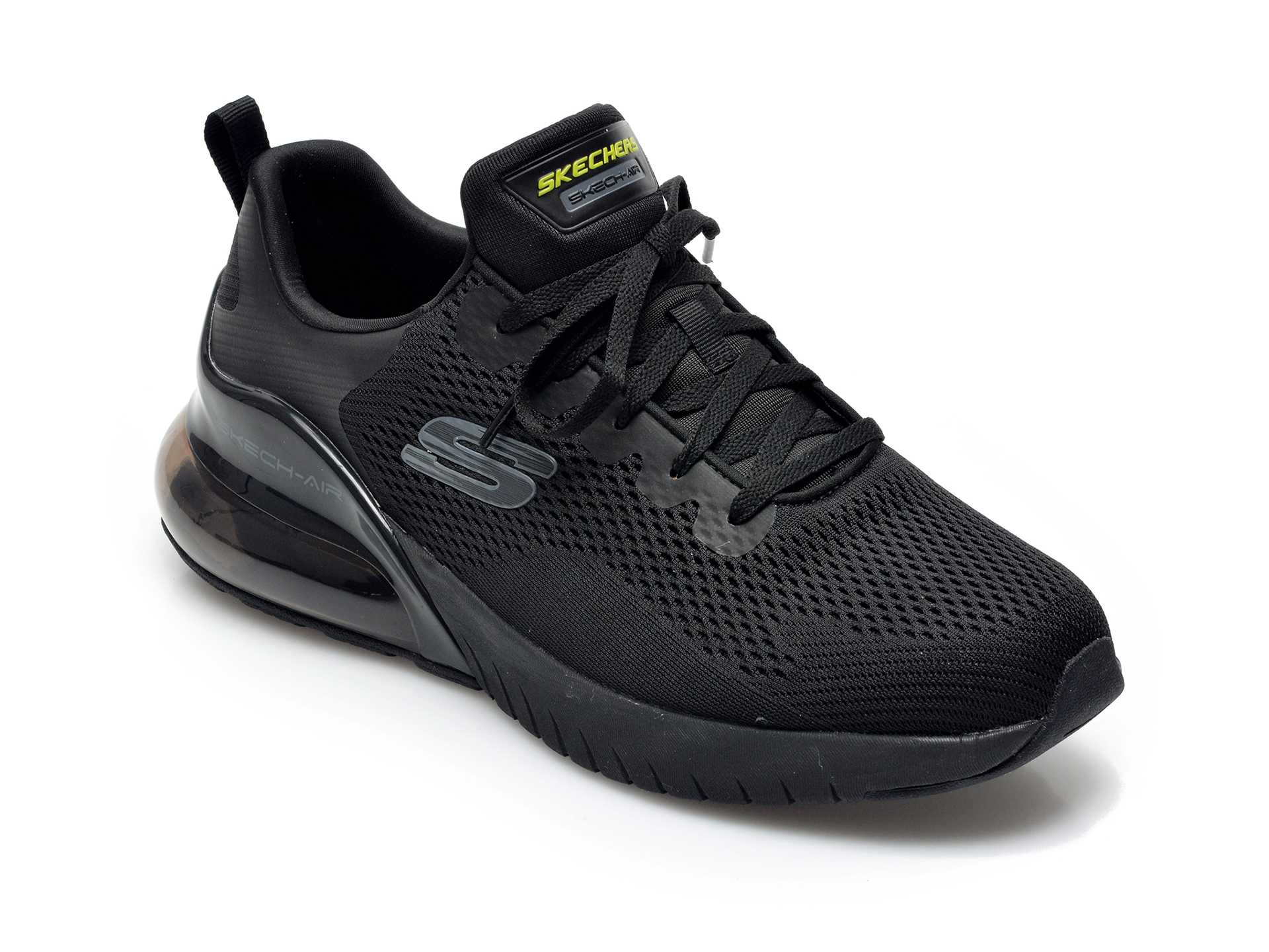 Pantofi sport SKECHERS negri, SKECH-AIR STRATUS, din material textil