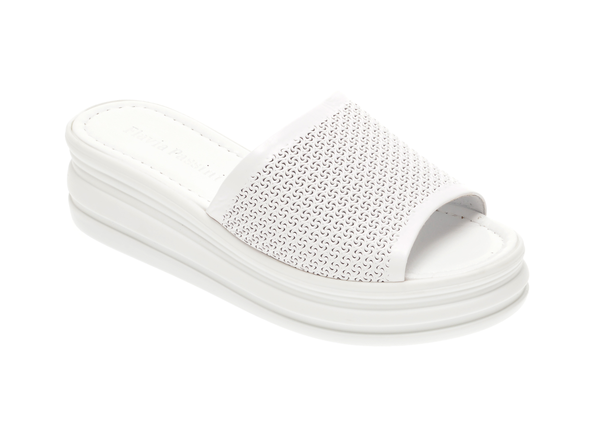 Papuci FLAVIA PASSINI albi, 1182590, din piele naturala