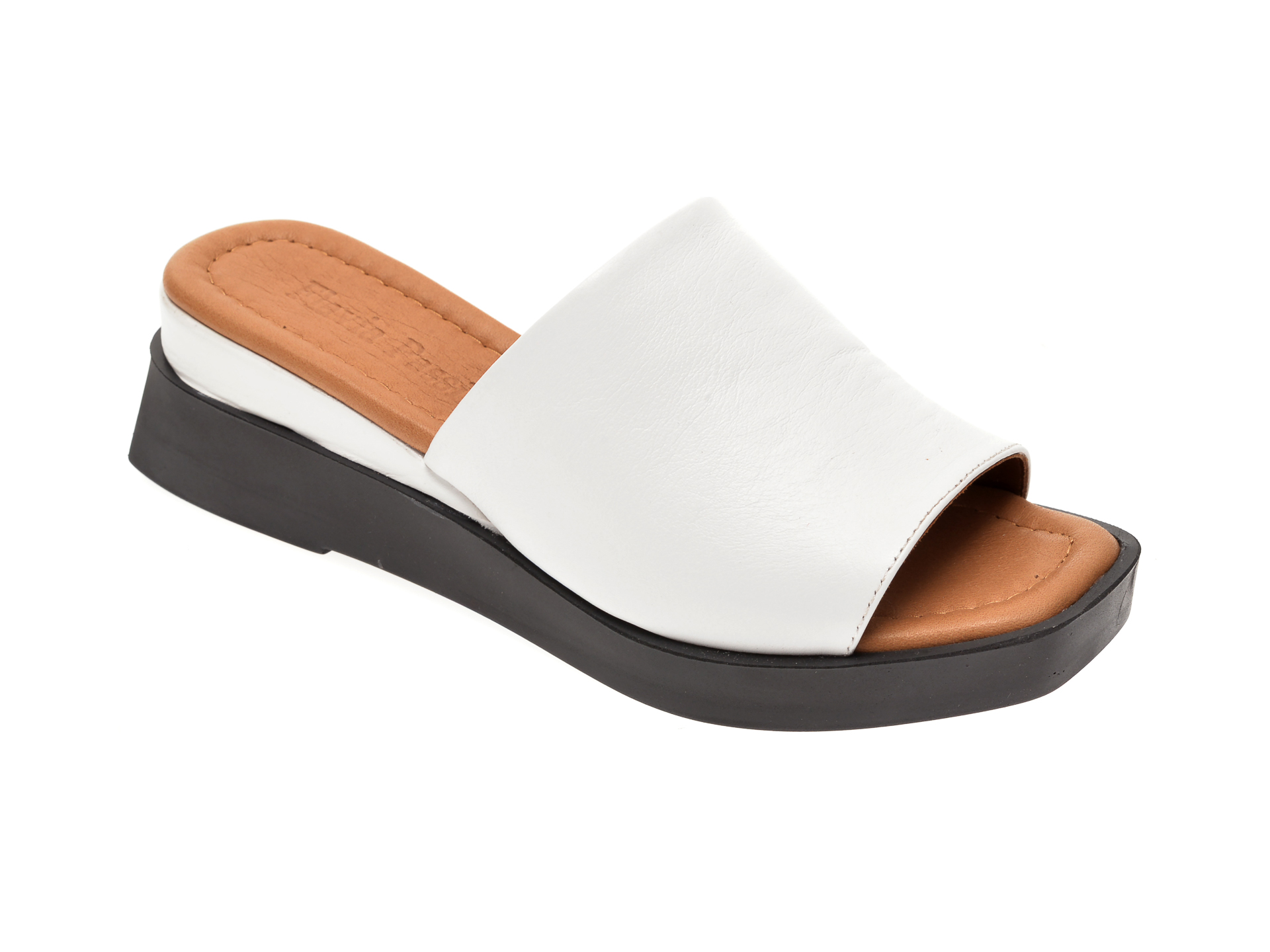 Papuci FLAVIA PASSINI albi, 130321, din piele naturala