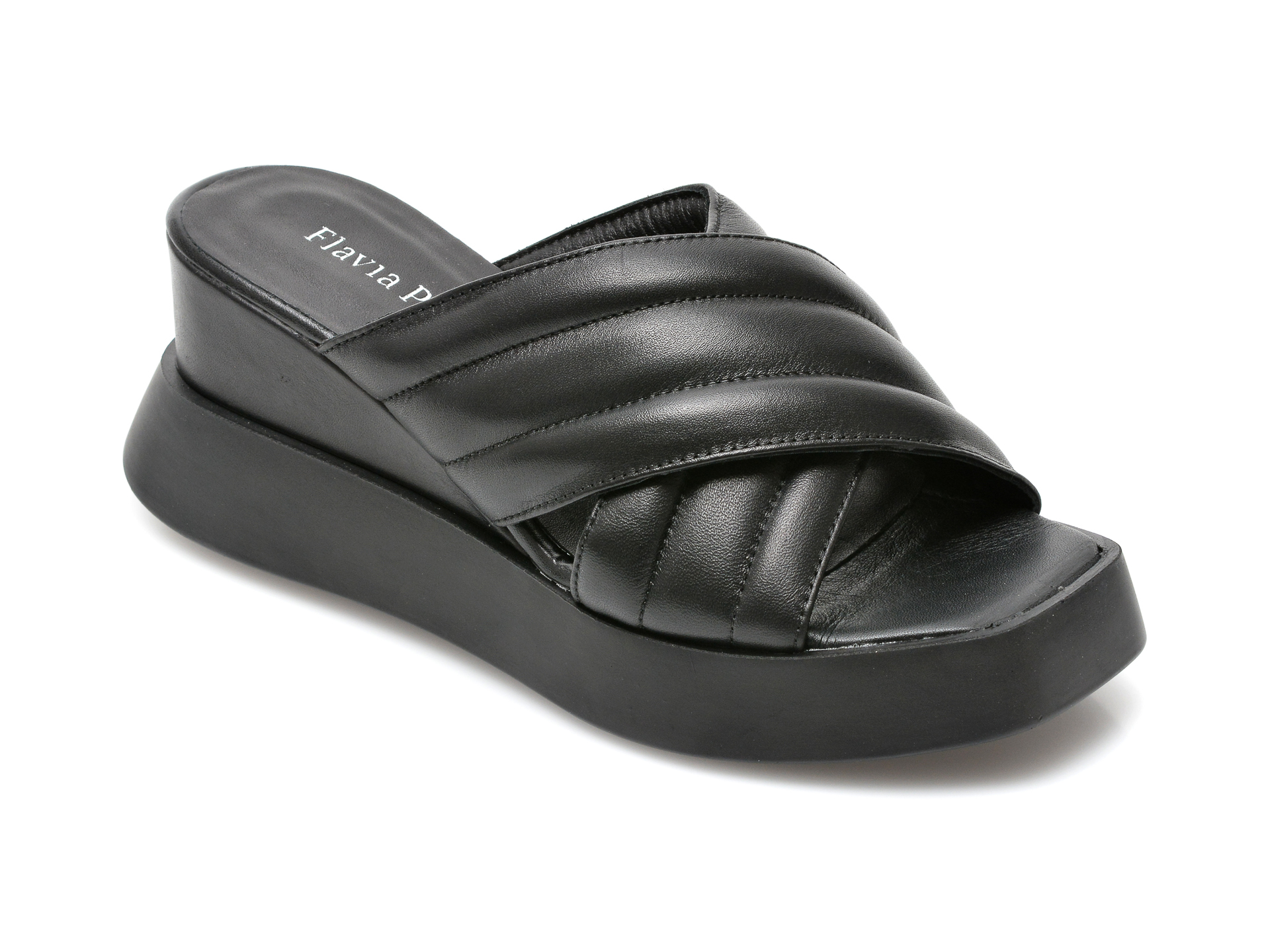 Papuci FLAVIA PASSINI negri, 4022753, din piele naturala