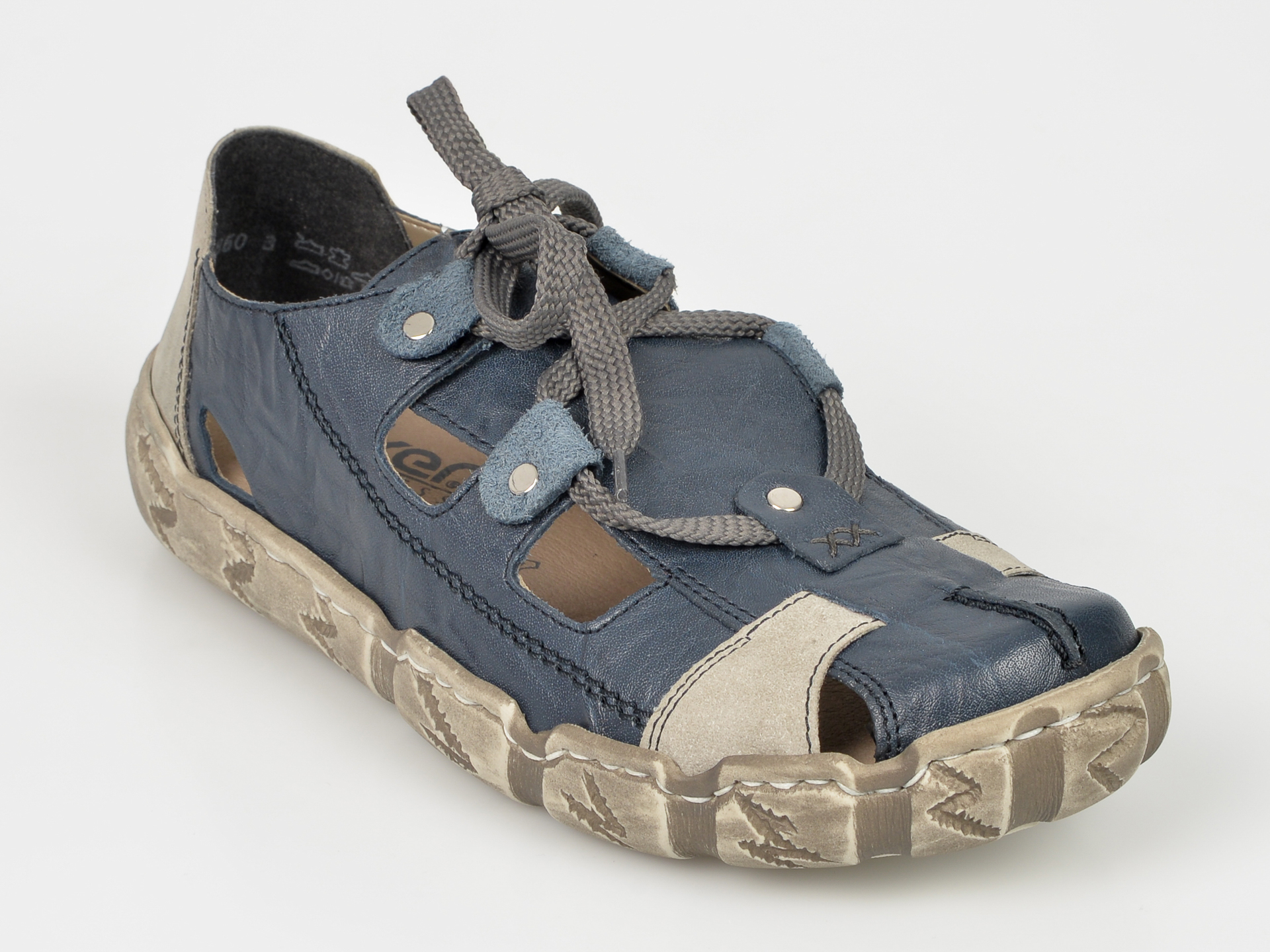Pantofi RIEKER bleumarin, L0325, din piele naturala