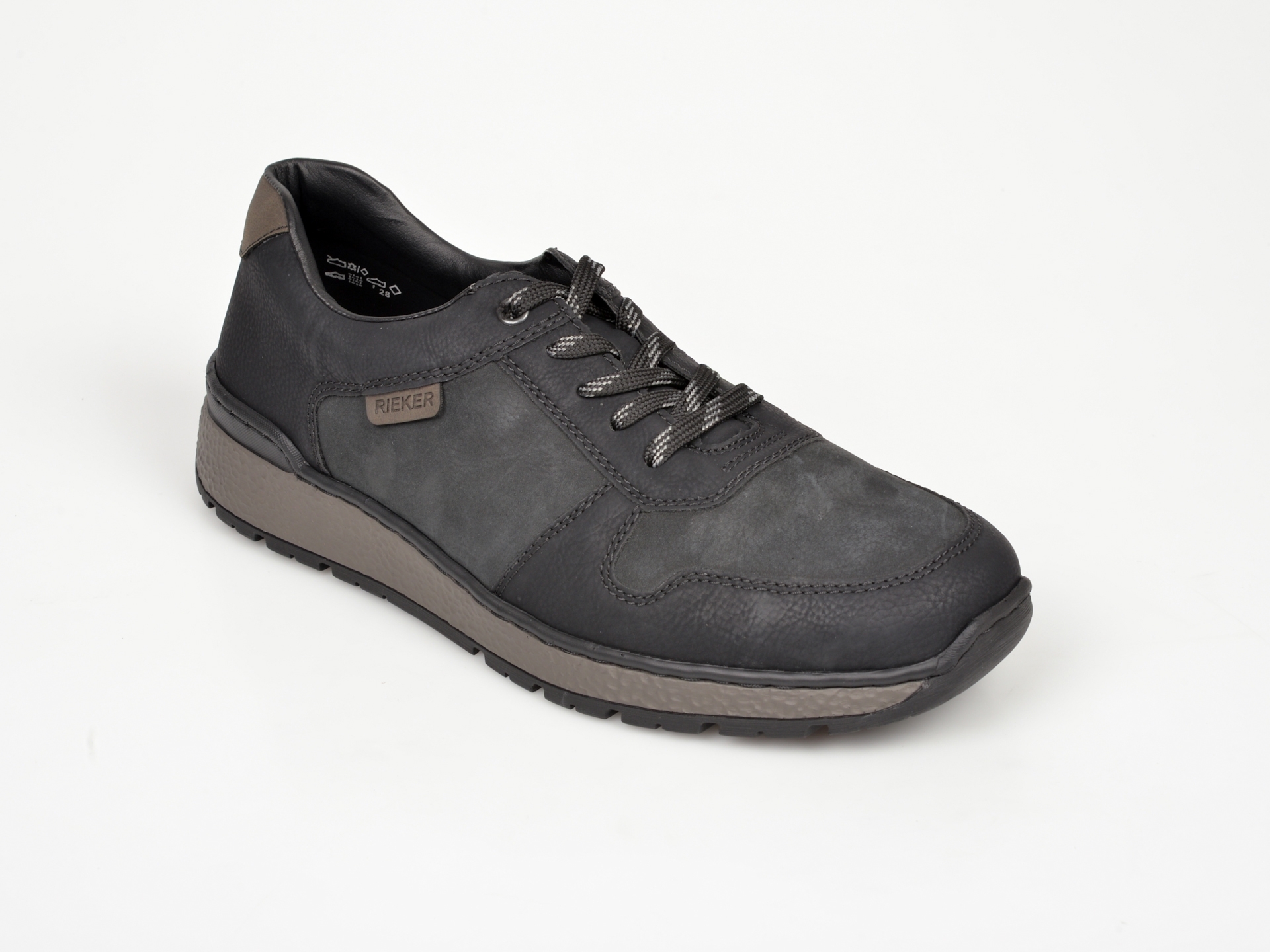 Pantofi RIEKER negre, B9014, din piele ecologica