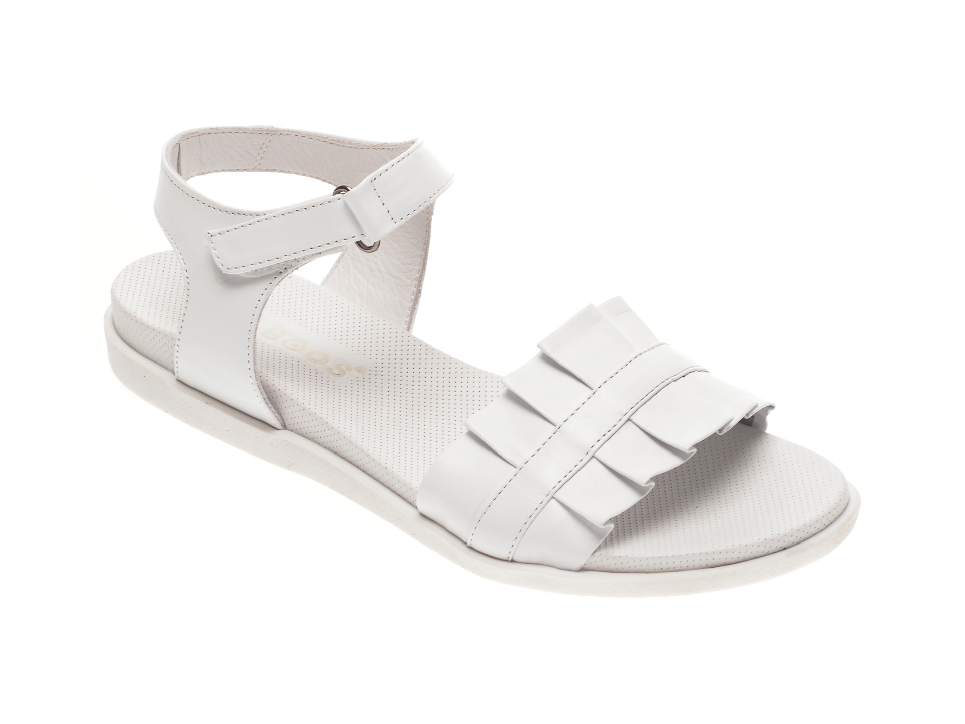 Sandale BABOOS albe, 1403, din piele naturala
