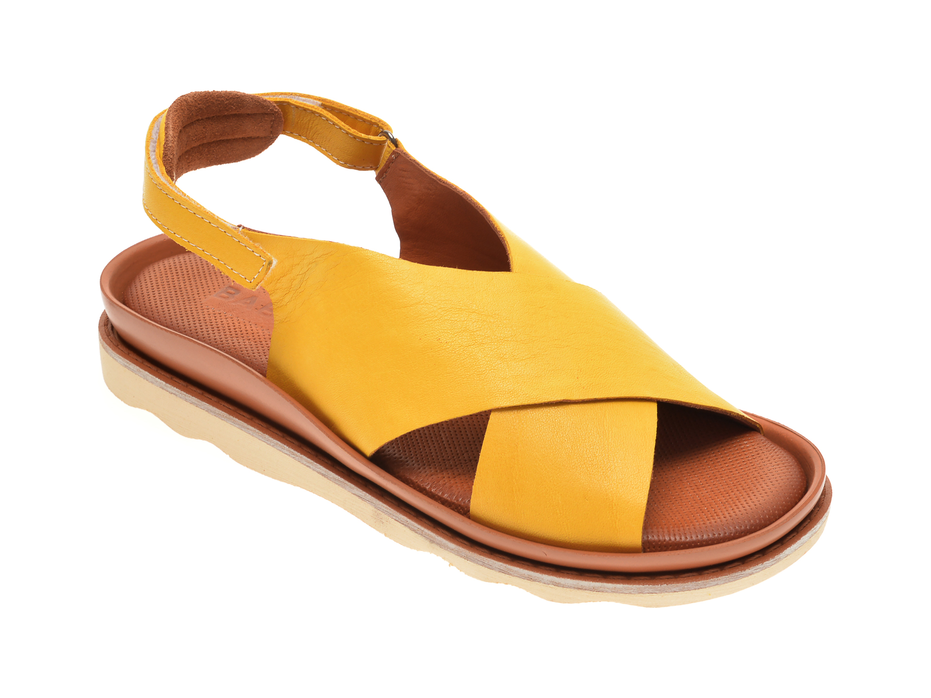 Sandale BABOOS galbene, 0403, din piele naturala